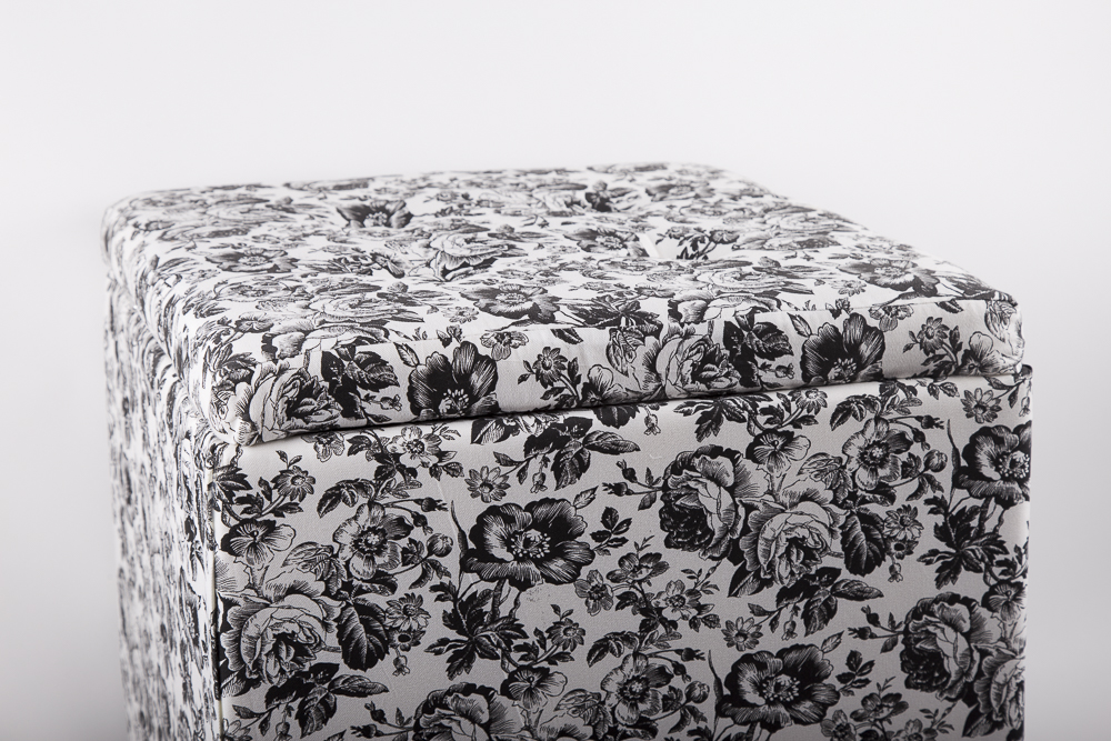 Toile Upholstered Ottomans