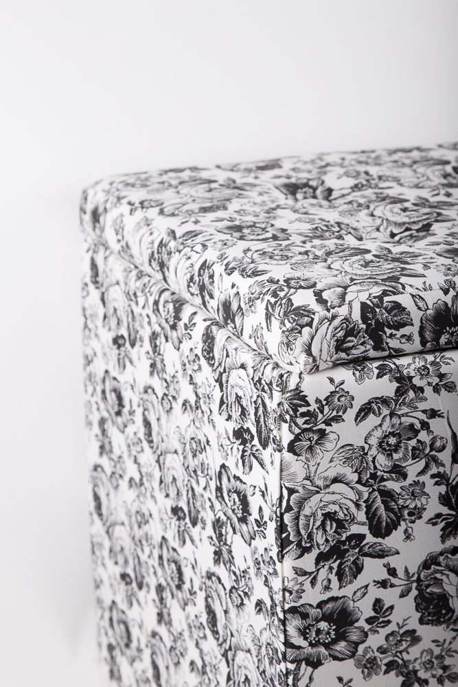 Toile Upholstered Ottomans