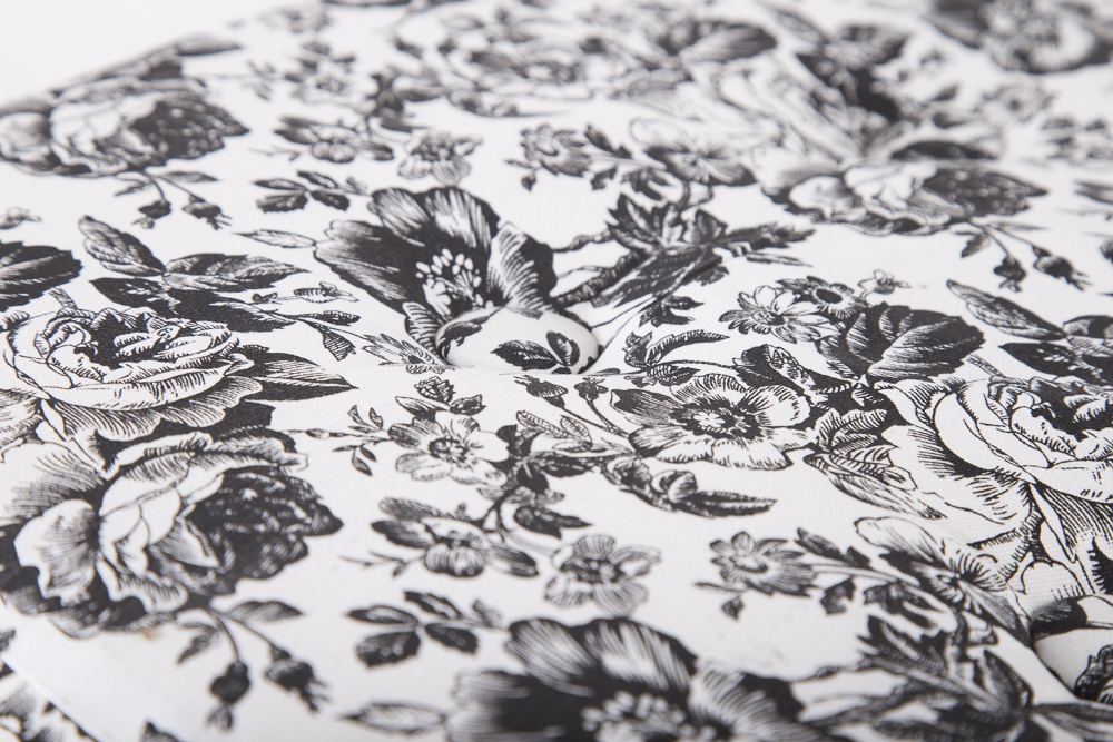 Toile Upholstered Ottomans