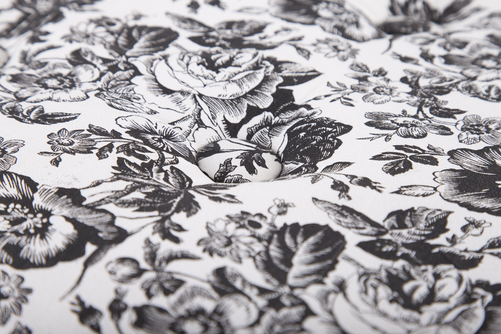 Toile Upholstered Ottomans