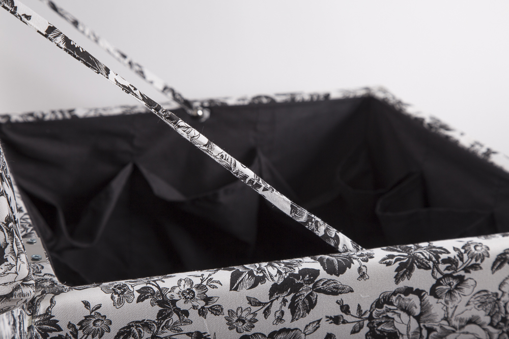 Toile Upholstered Ottomans