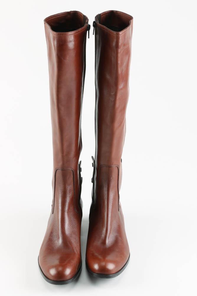 Sesto Meucci Italian Made Leather Boots with Laced Detail at Heel