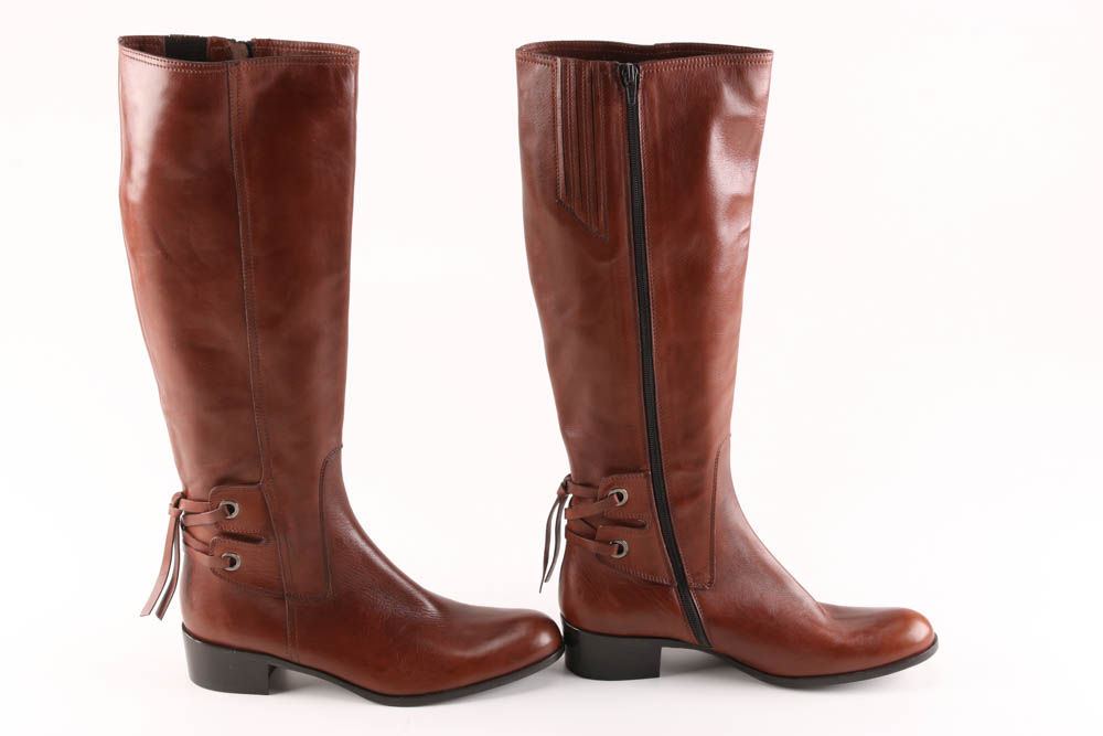 Sesto Meucci Italian Made Leather Boots with Laced Detail at Heel
