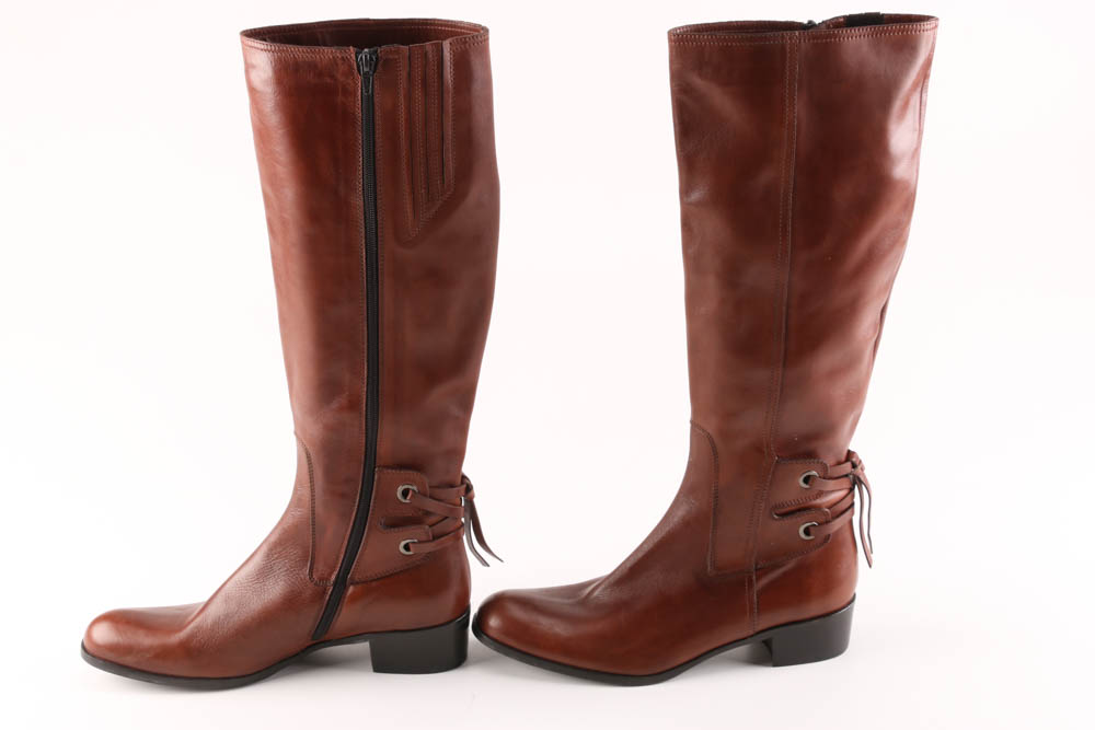 Sesto Meucci Italian Made Leather Boots with Laced Detail at Heel