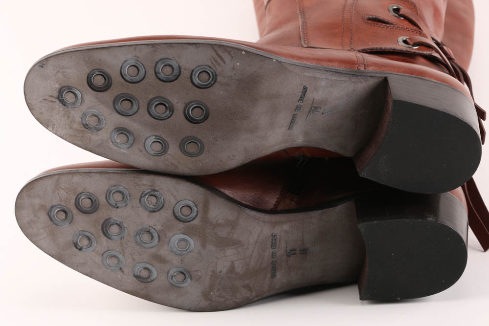 Sesto Meucci Italian Made Leather Boots with Laced Detail at Heel