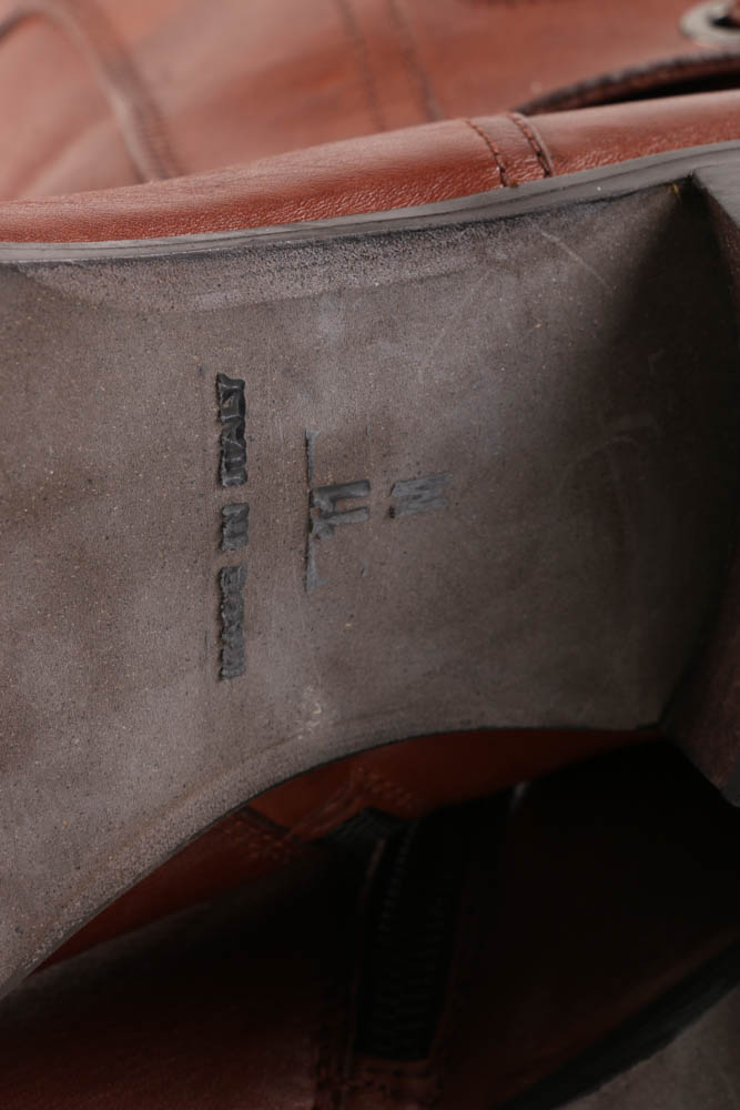 Sesto Meucci Italian Made Leather Boots with Laced Detail at Heel