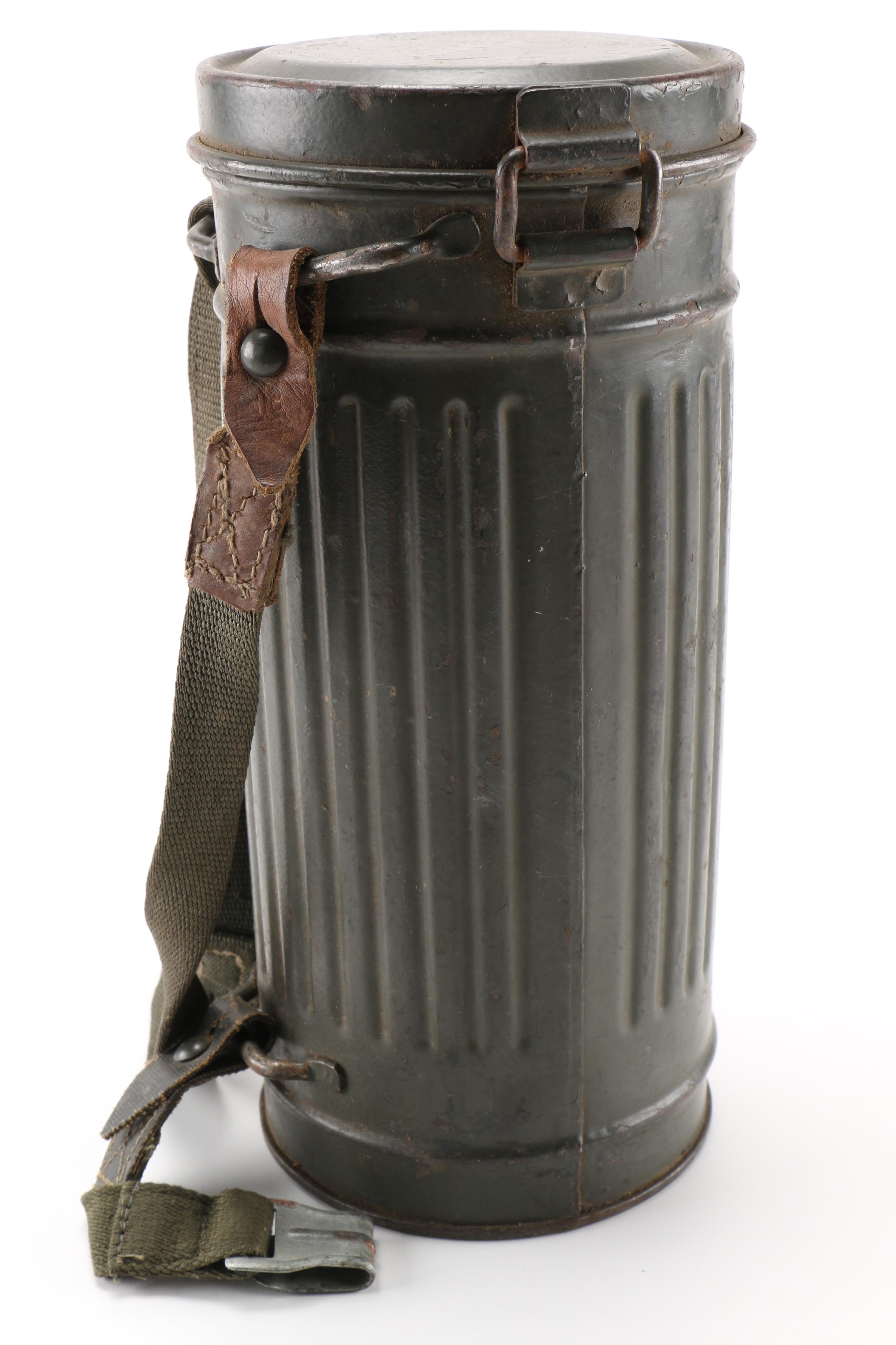 German WWII M38 Gas Mask, Filter and Travel Canister