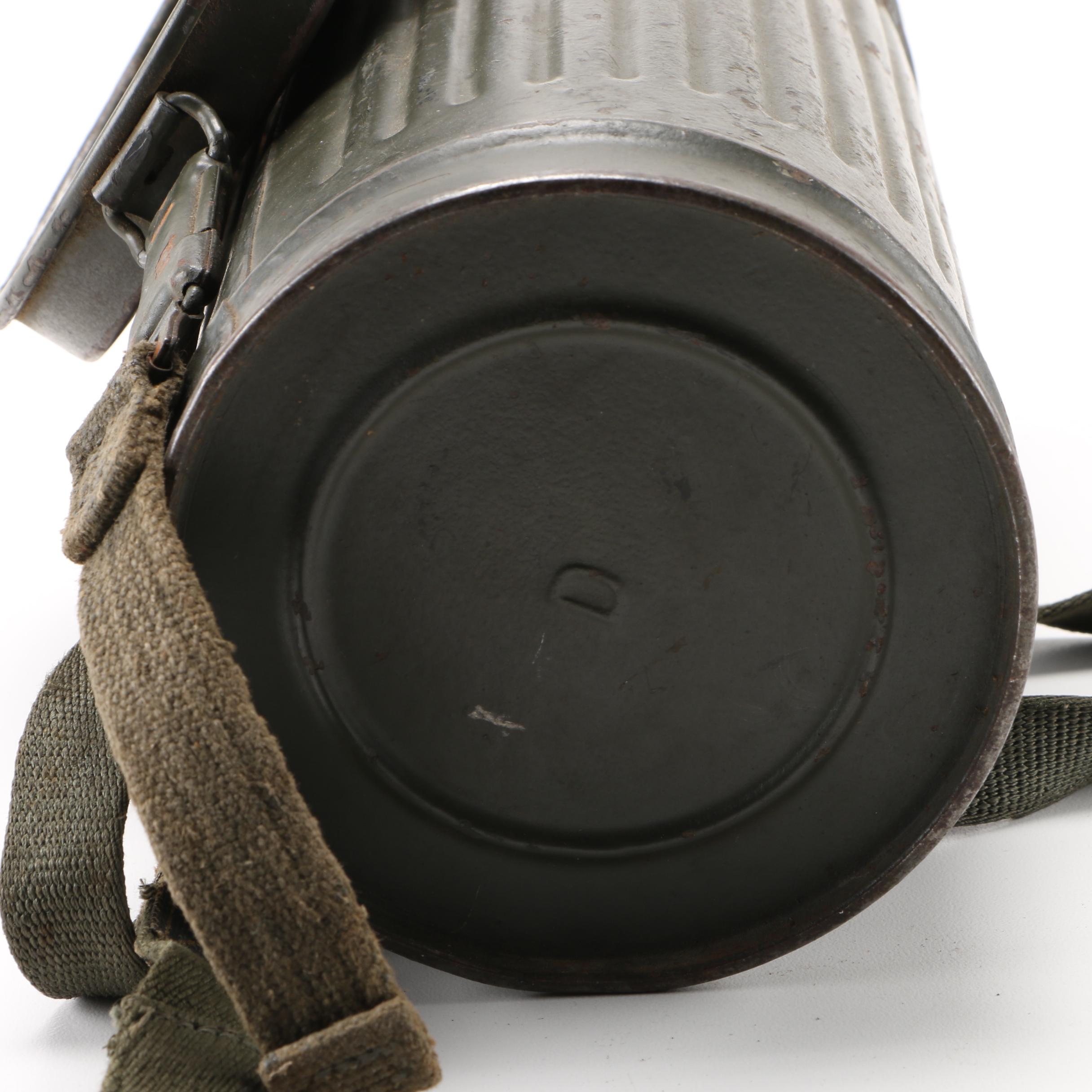 German WWII M38 Gas Mask, Filter and Travel Canister