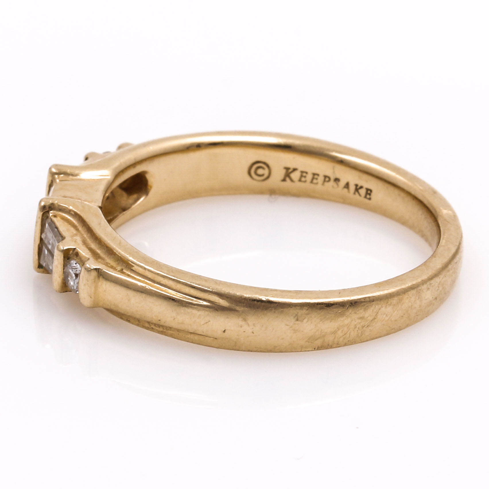14K Yellow Gold Keepsake Diamond Ring