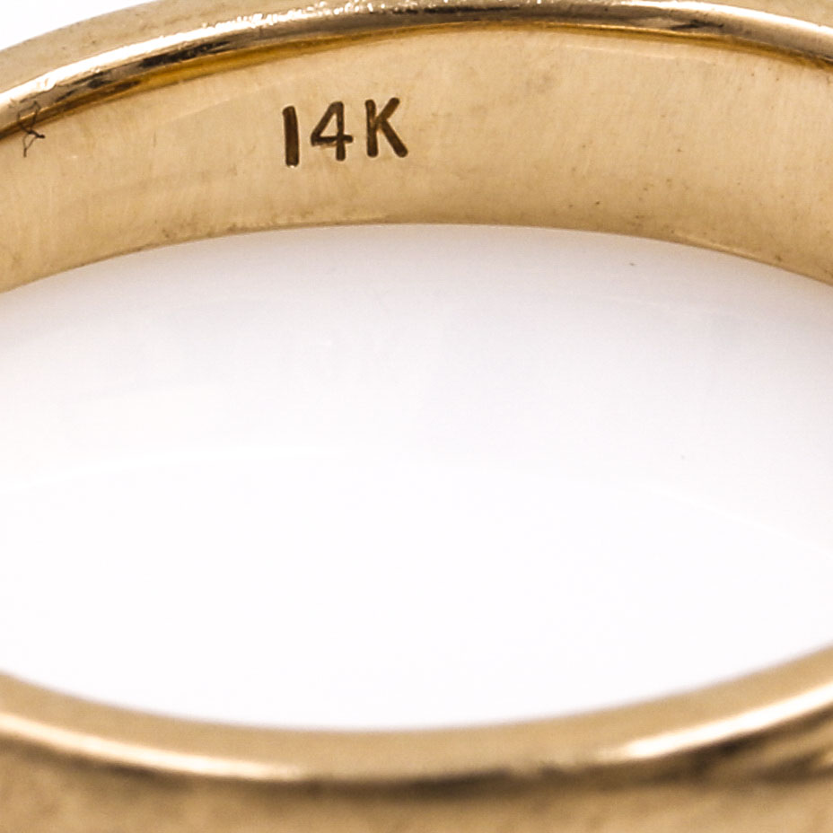 14K Yellow Gold Keepsake Diamond Ring