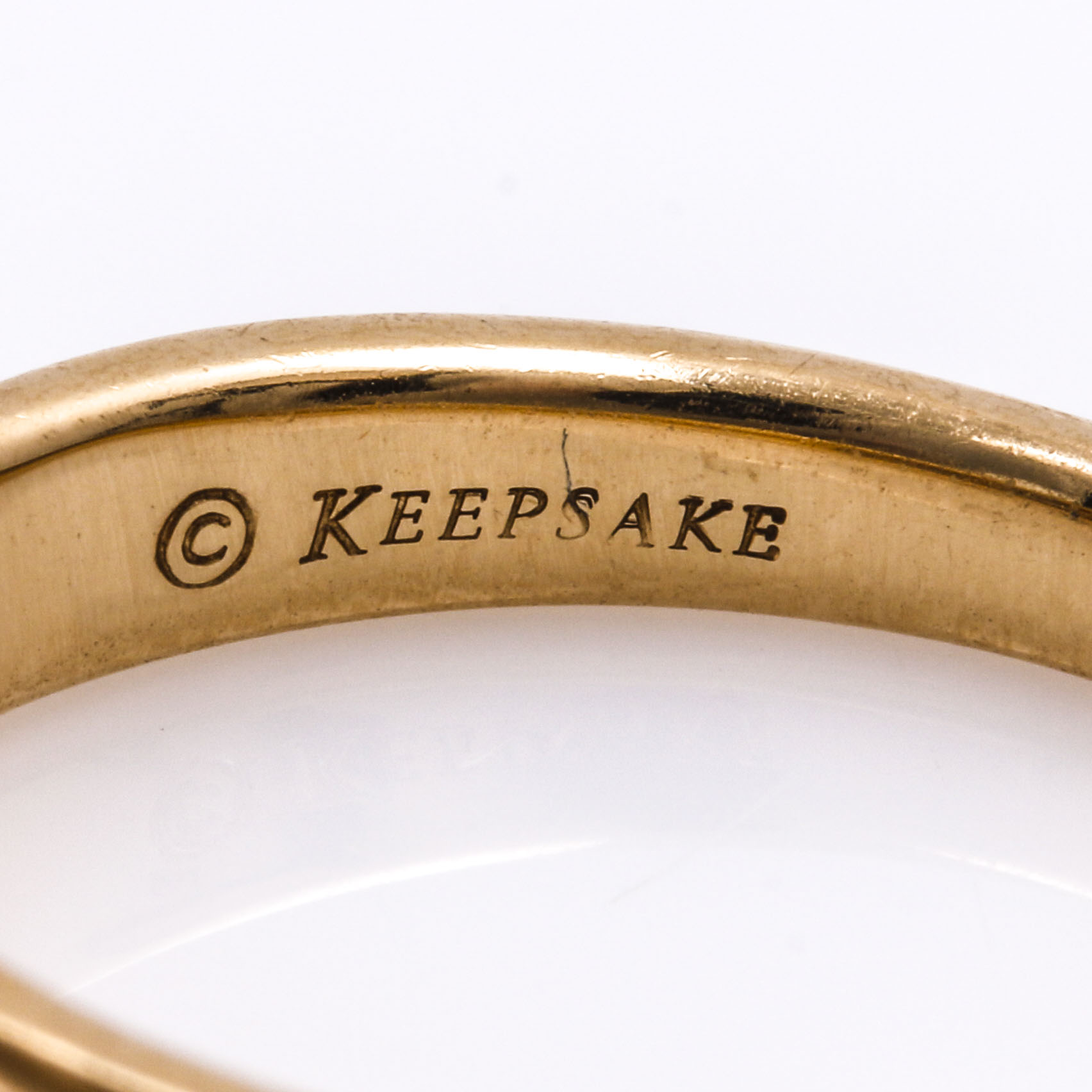 14K Yellow Gold Keepsake Diamond Ring