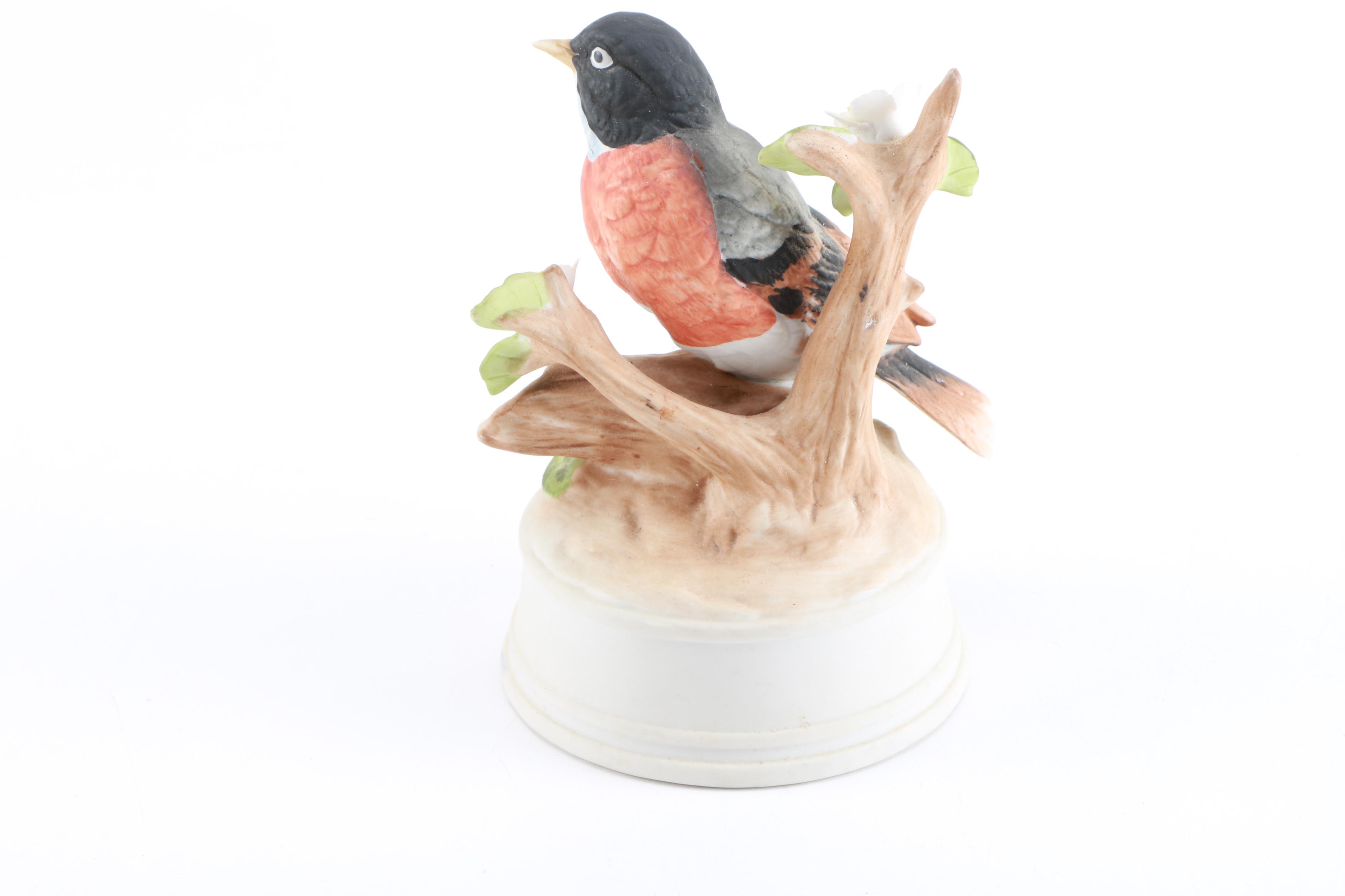 Ceramic Bird Music Box