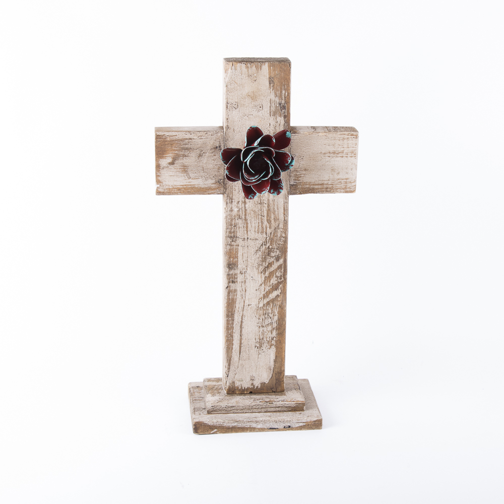 Wood Cross And Shelf Unit