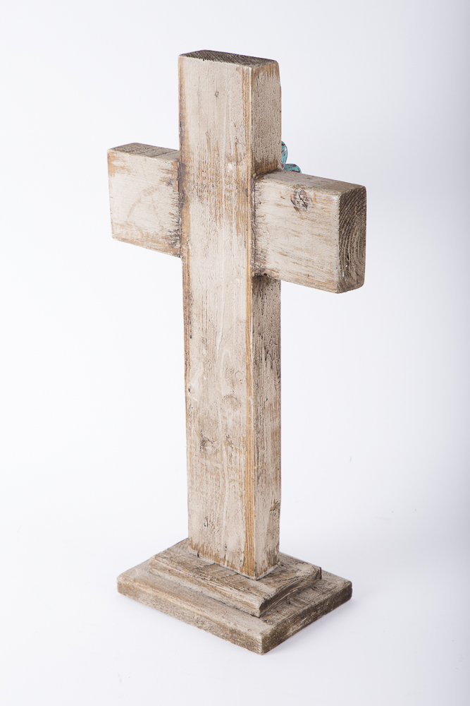 Wood Cross And Shelf Unit