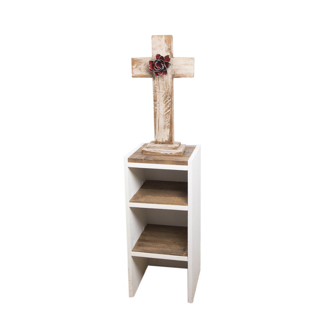Wood Cross And Shelf Unit