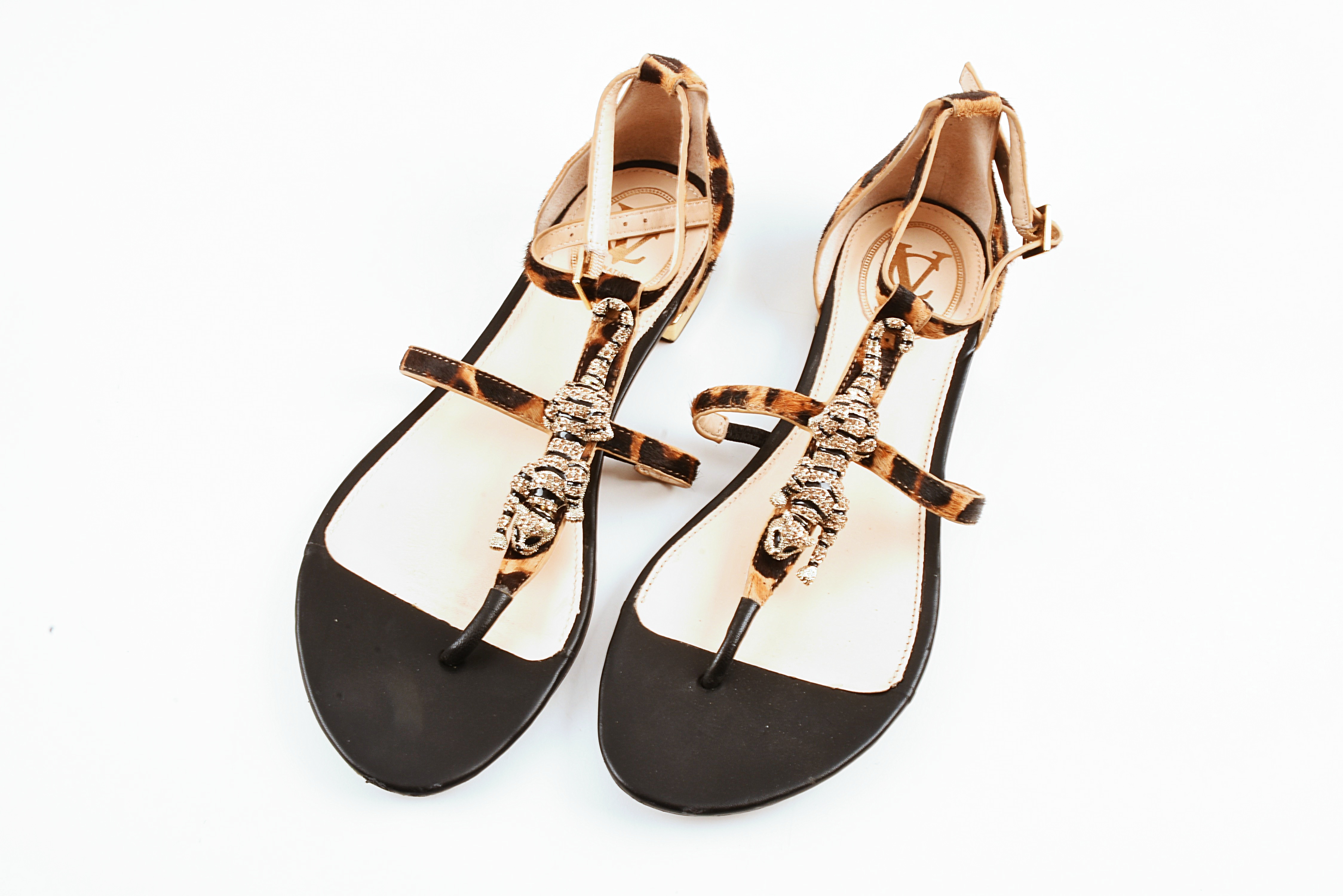 Two Pair of Embellished Italian Sandals