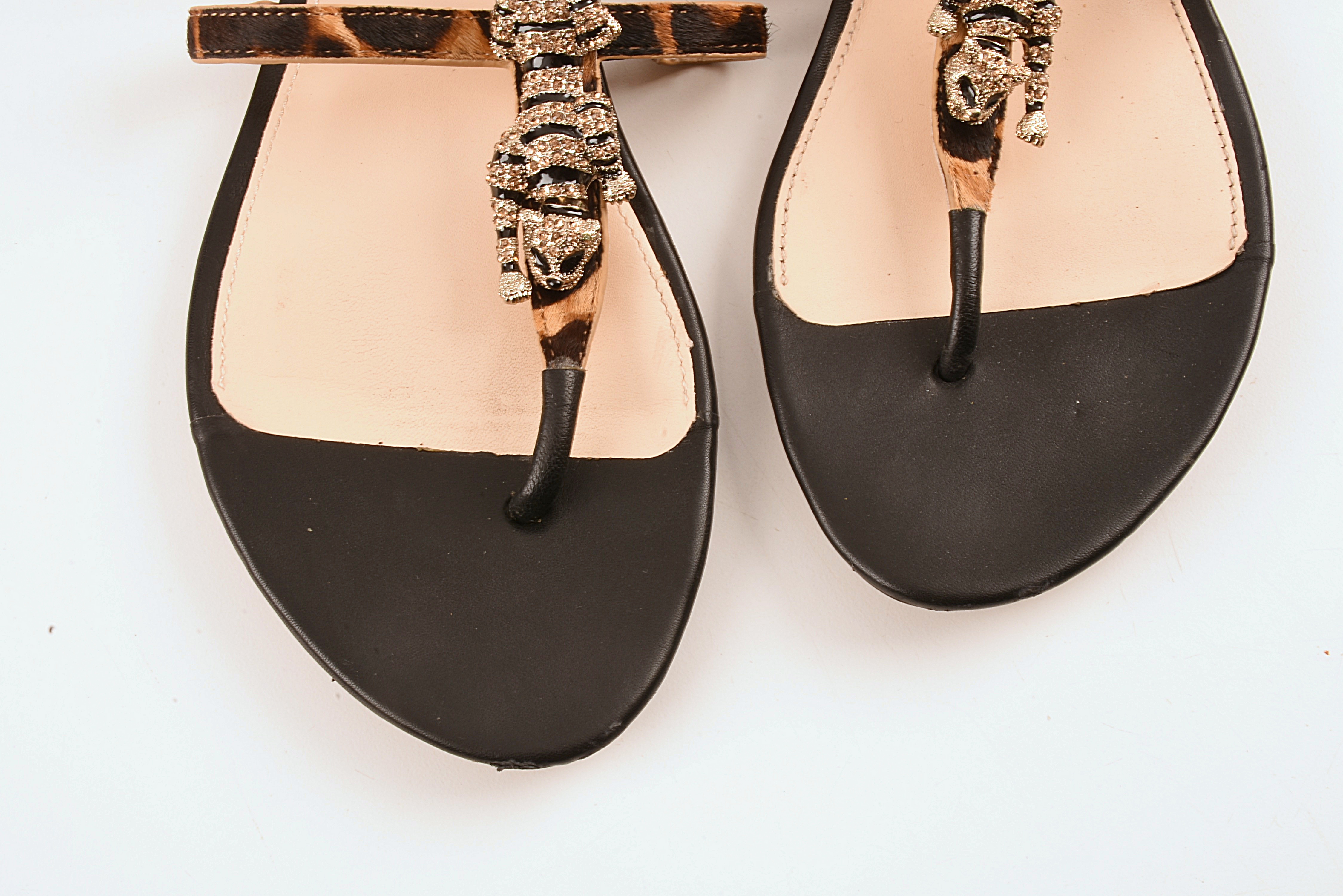 Two Pair of Embellished Italian Sandals