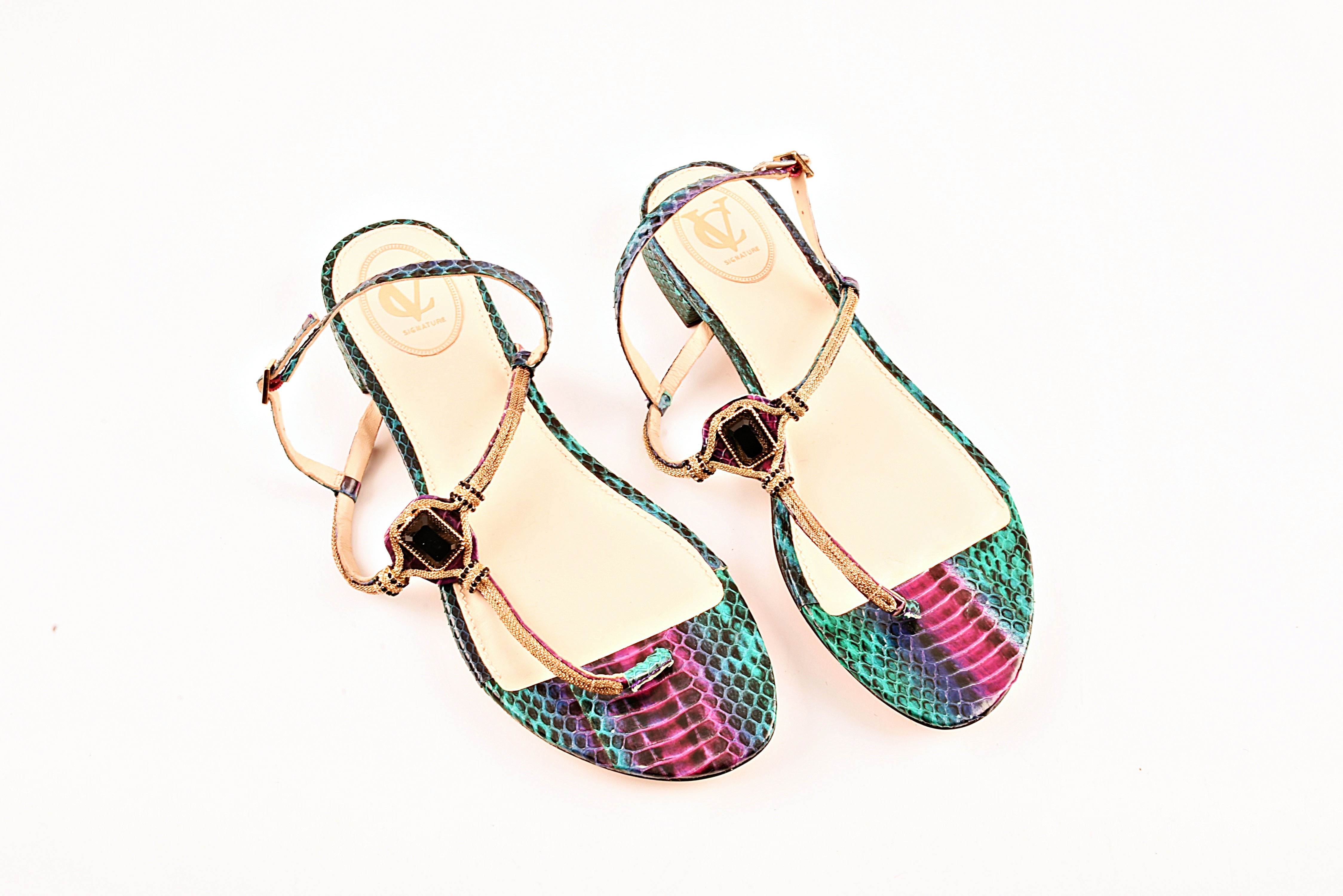 Two Pair of Embellished Italian Sandals