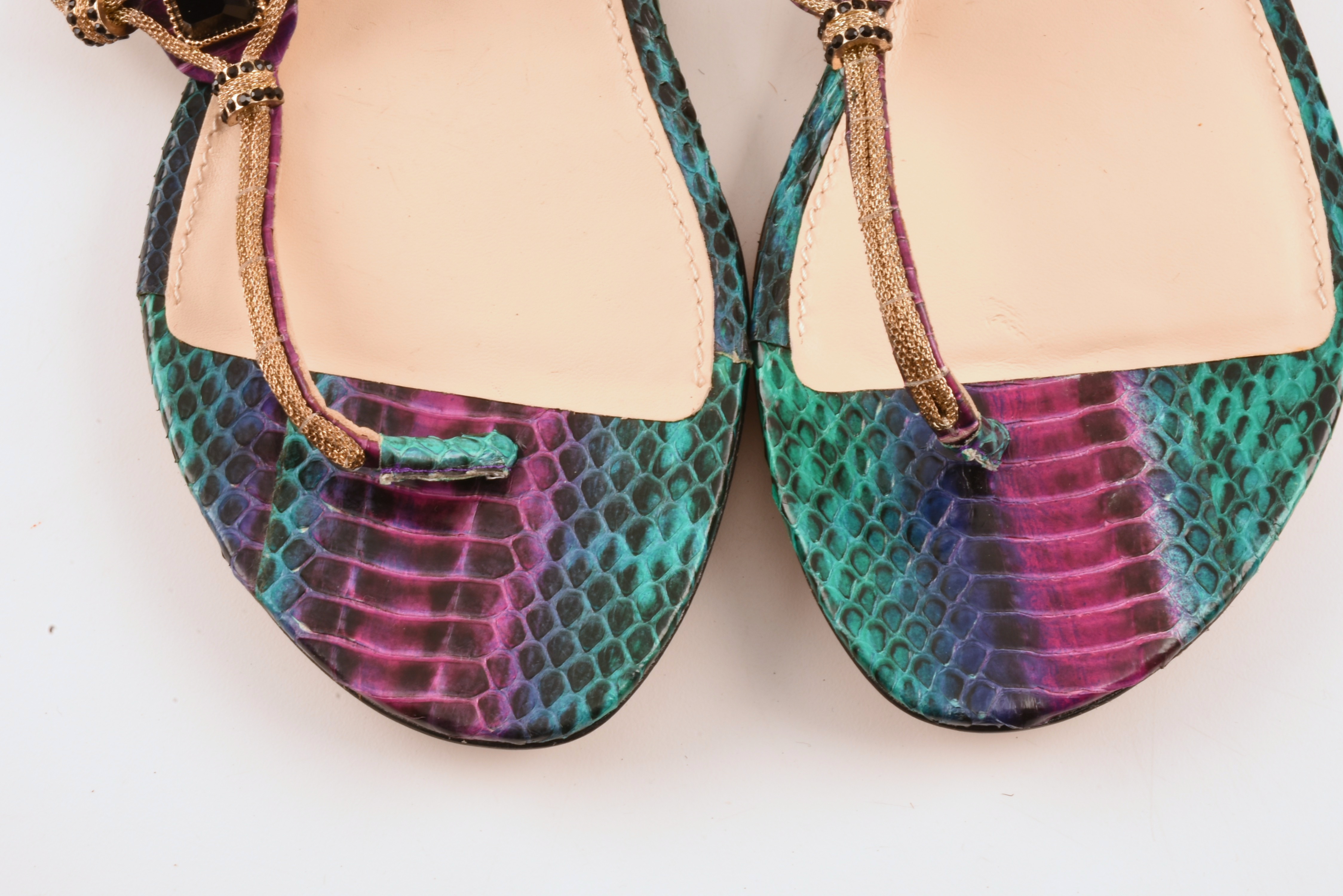 Two Pair of Embellished Italian Sandals