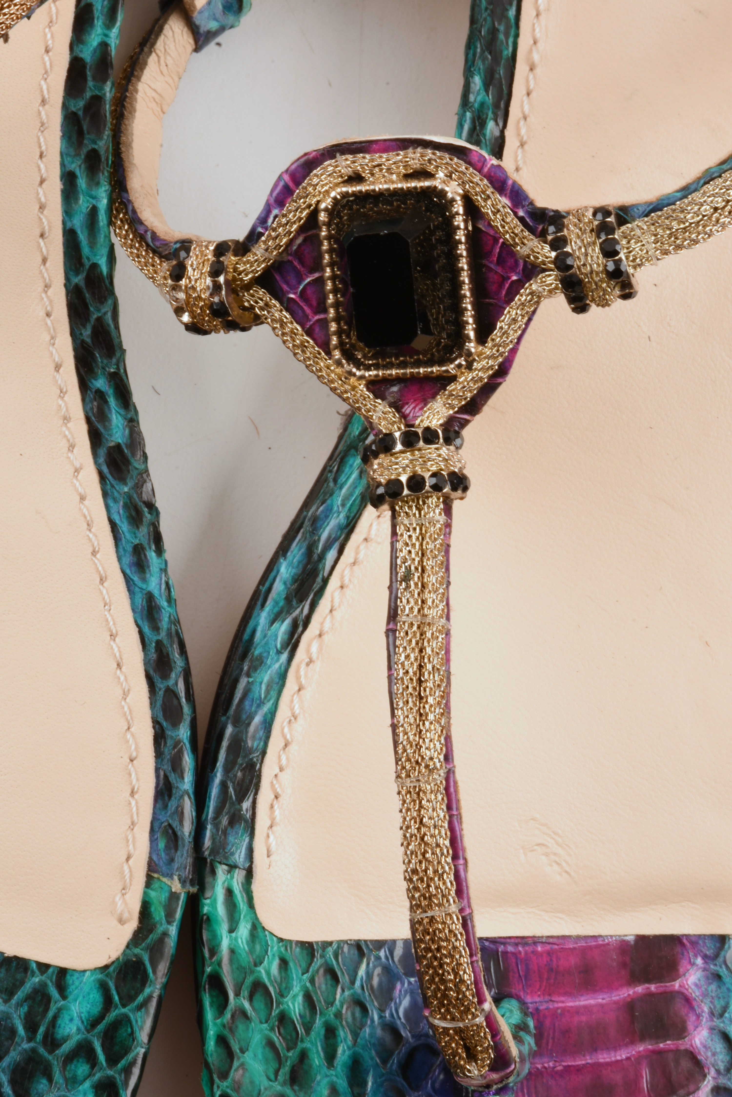 Two Pair of Embellished Italian Sandals