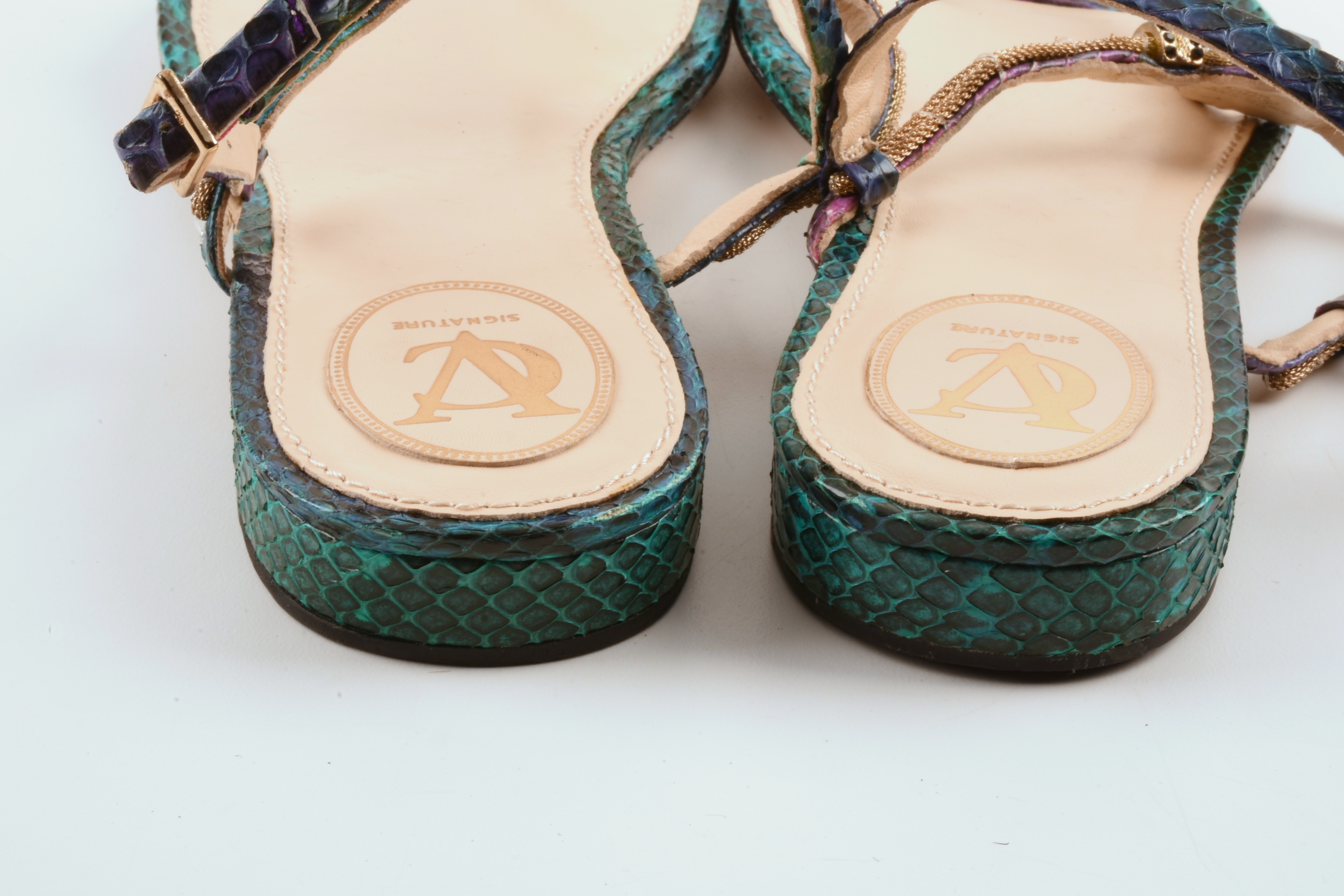 Two Pair of Embellished Italian Sandals