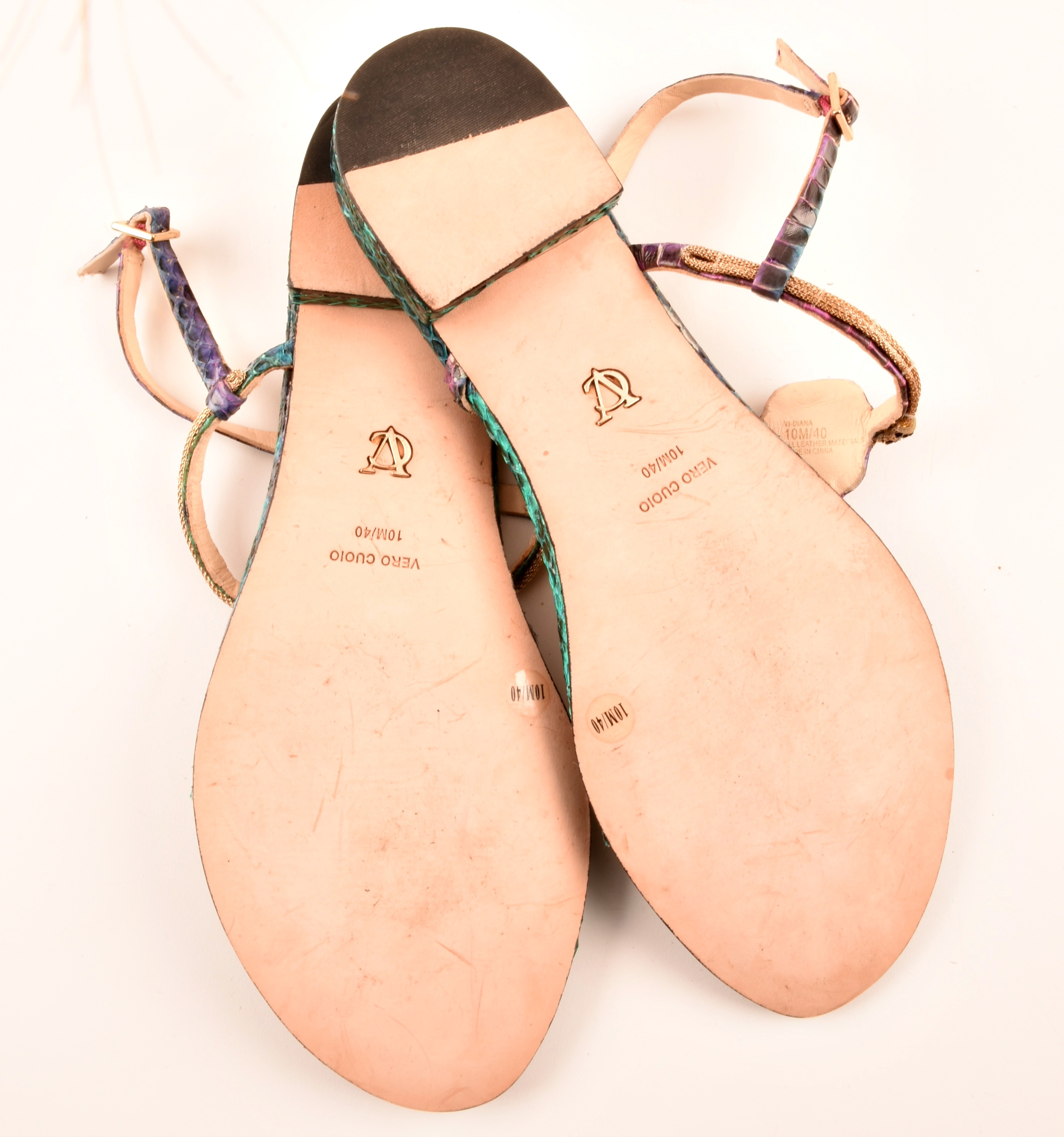 Two Pair of Embellished Italian Sandals