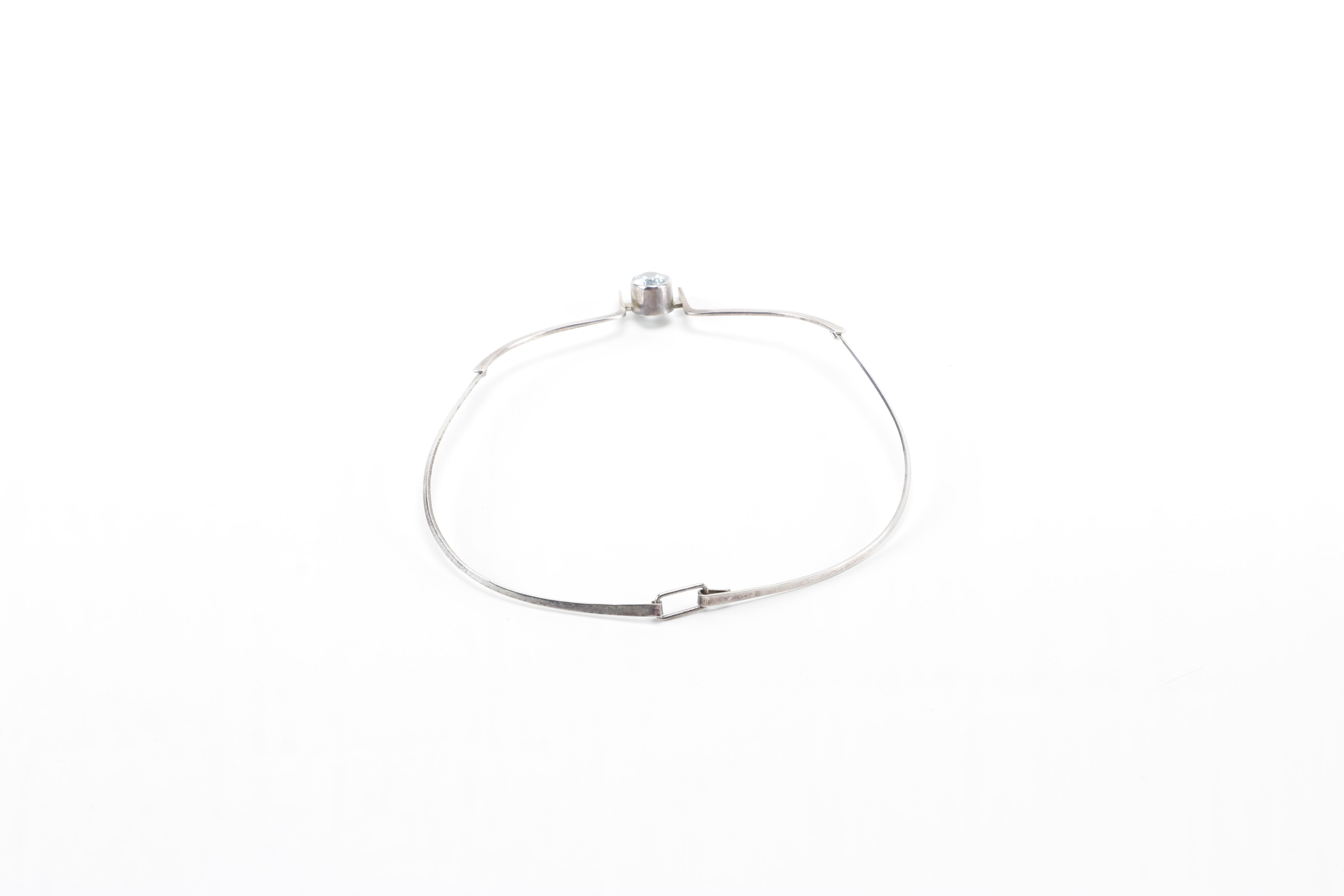 Hans Stahr Sterling Necklace With Topaz Stone