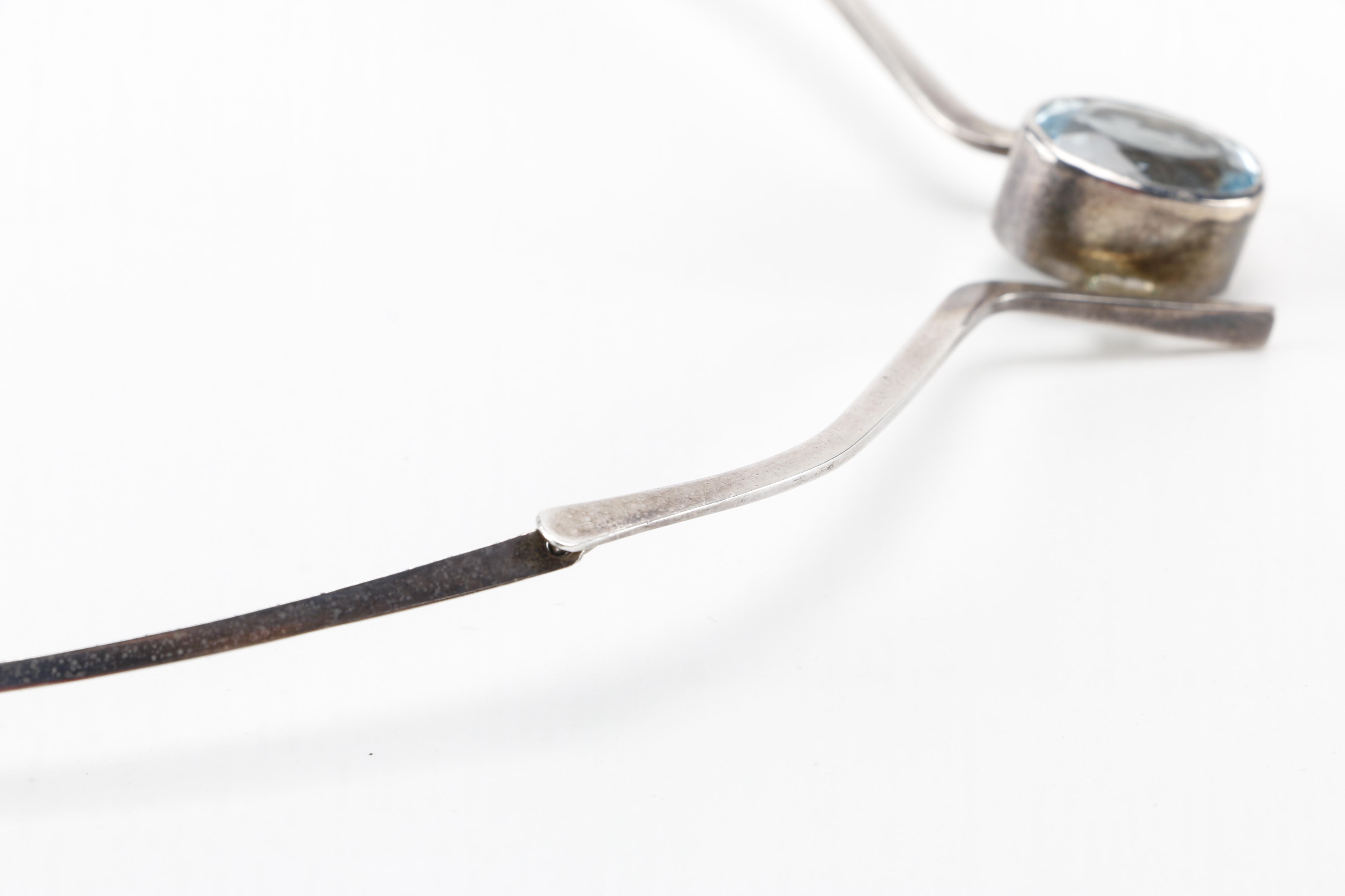 Hans Stahr Sterling Necklace With Topaz Stone