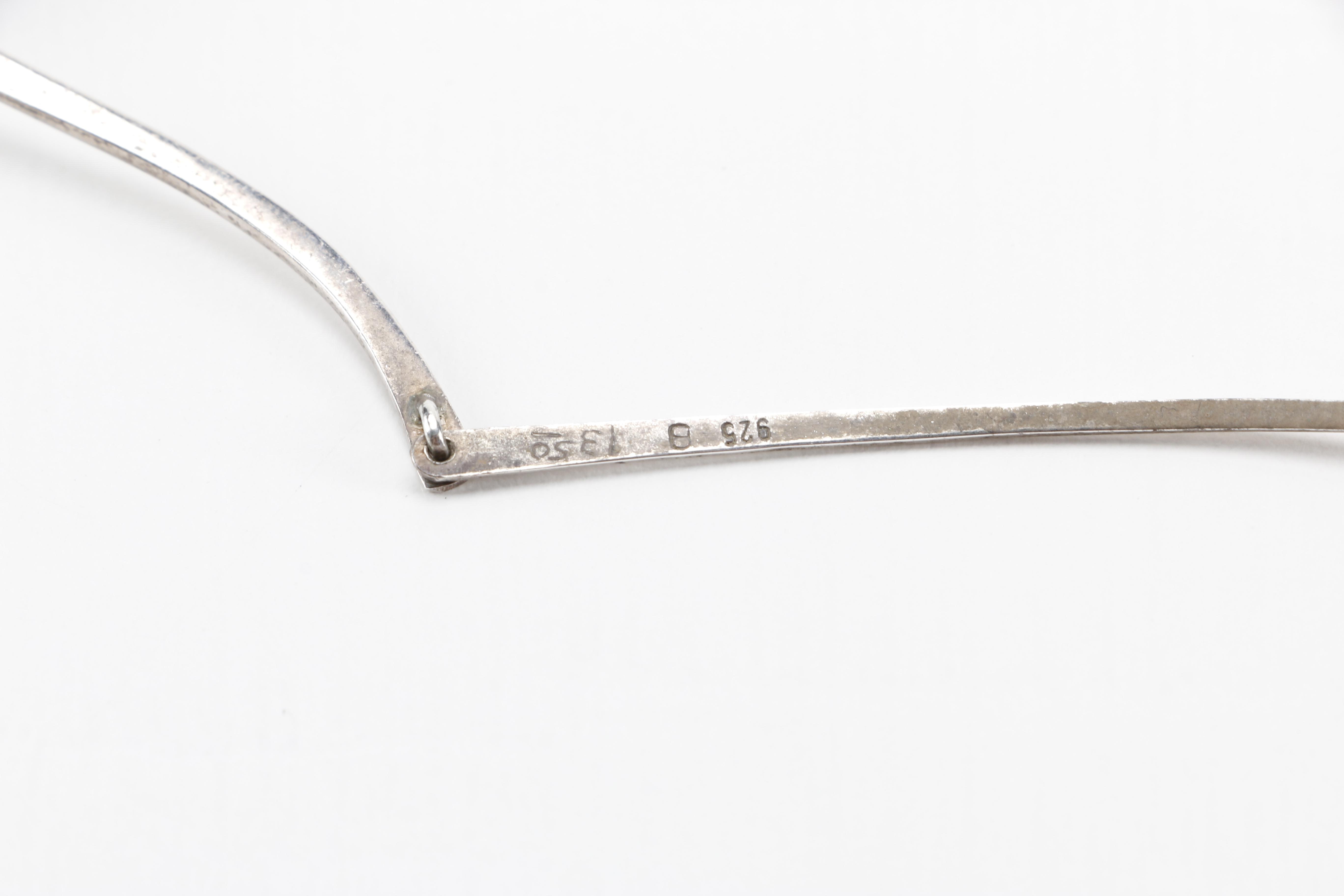 Hans Stahr Sterling Necklace With Topaz Stone