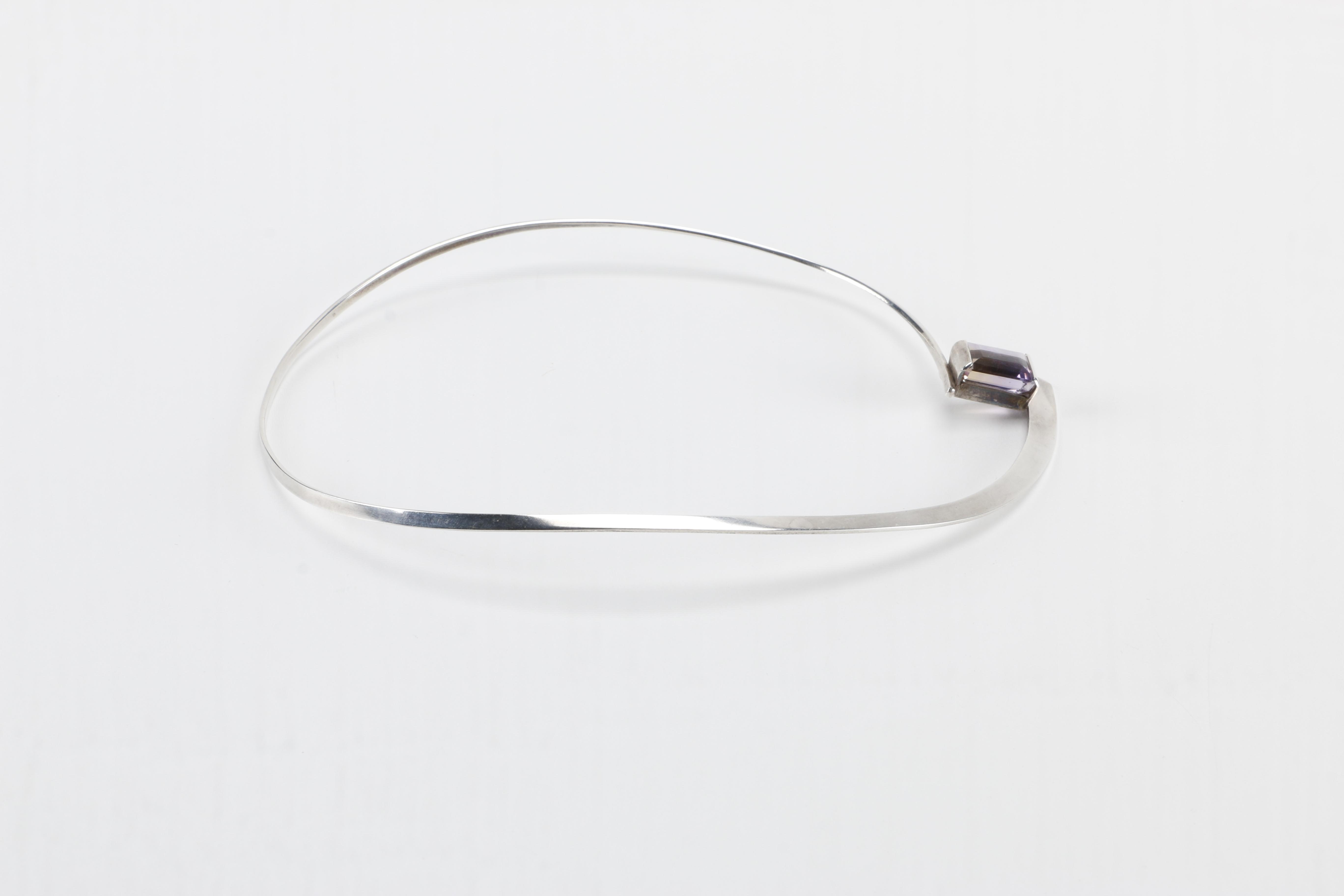 Hans Stahr Sterling Silver Necklace With Ametrine Stone