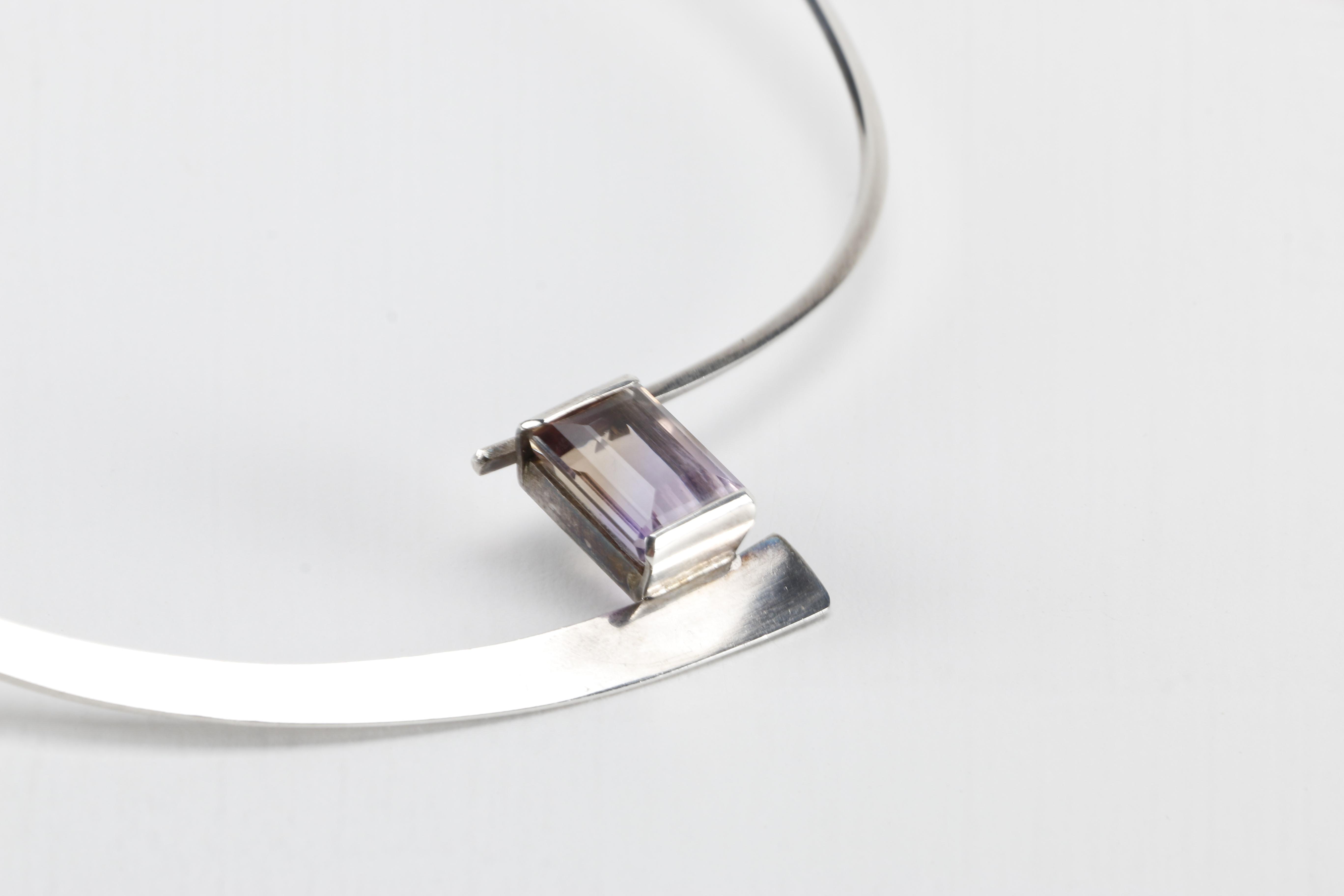 Hans Stahr Sterling Silver Necklace With Ametrine Stone