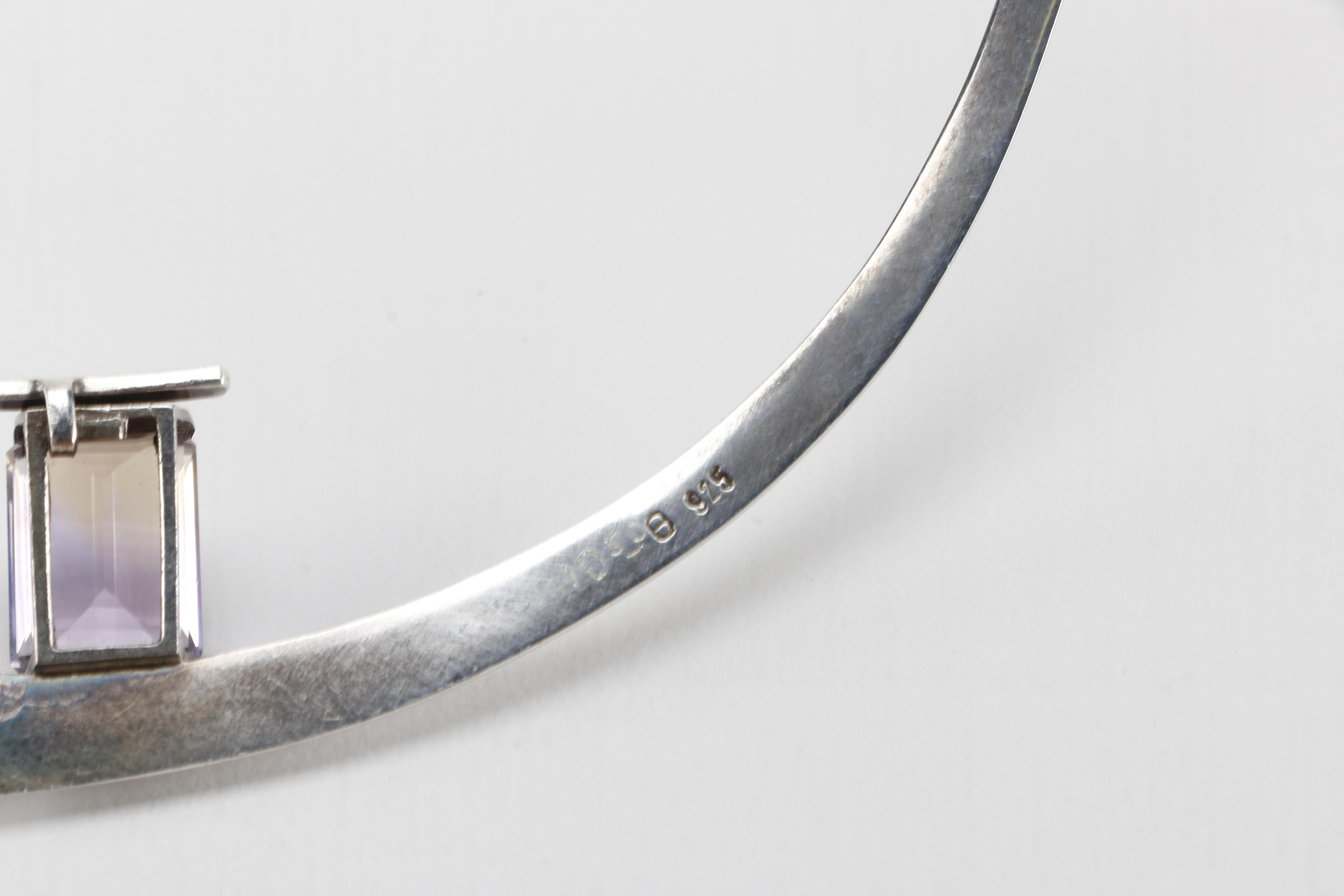 Hans Stahr Sterling Silver Necklace With Ametrine Stone