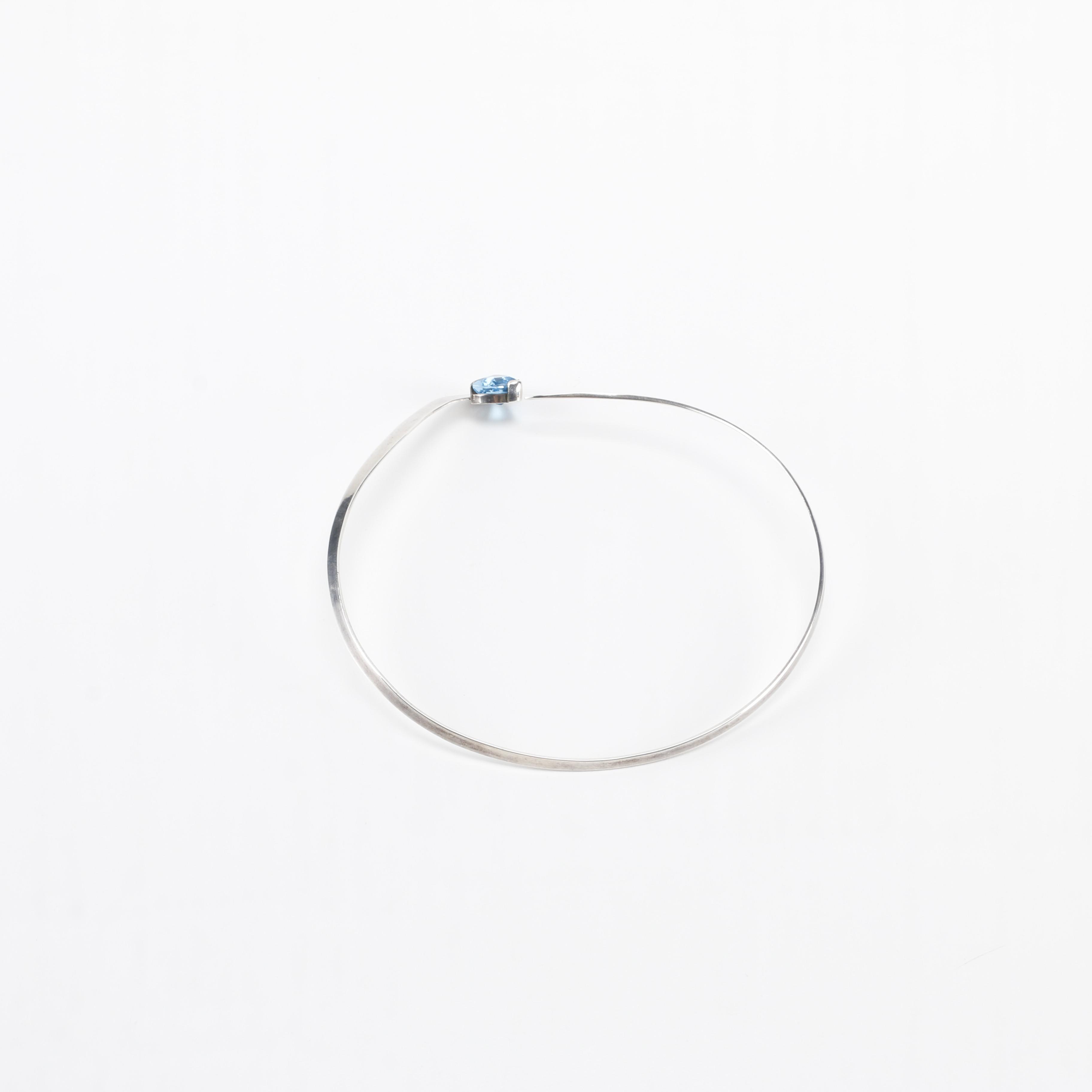 Hans Stahr Sterling Silver Necklace With Topaz Stone