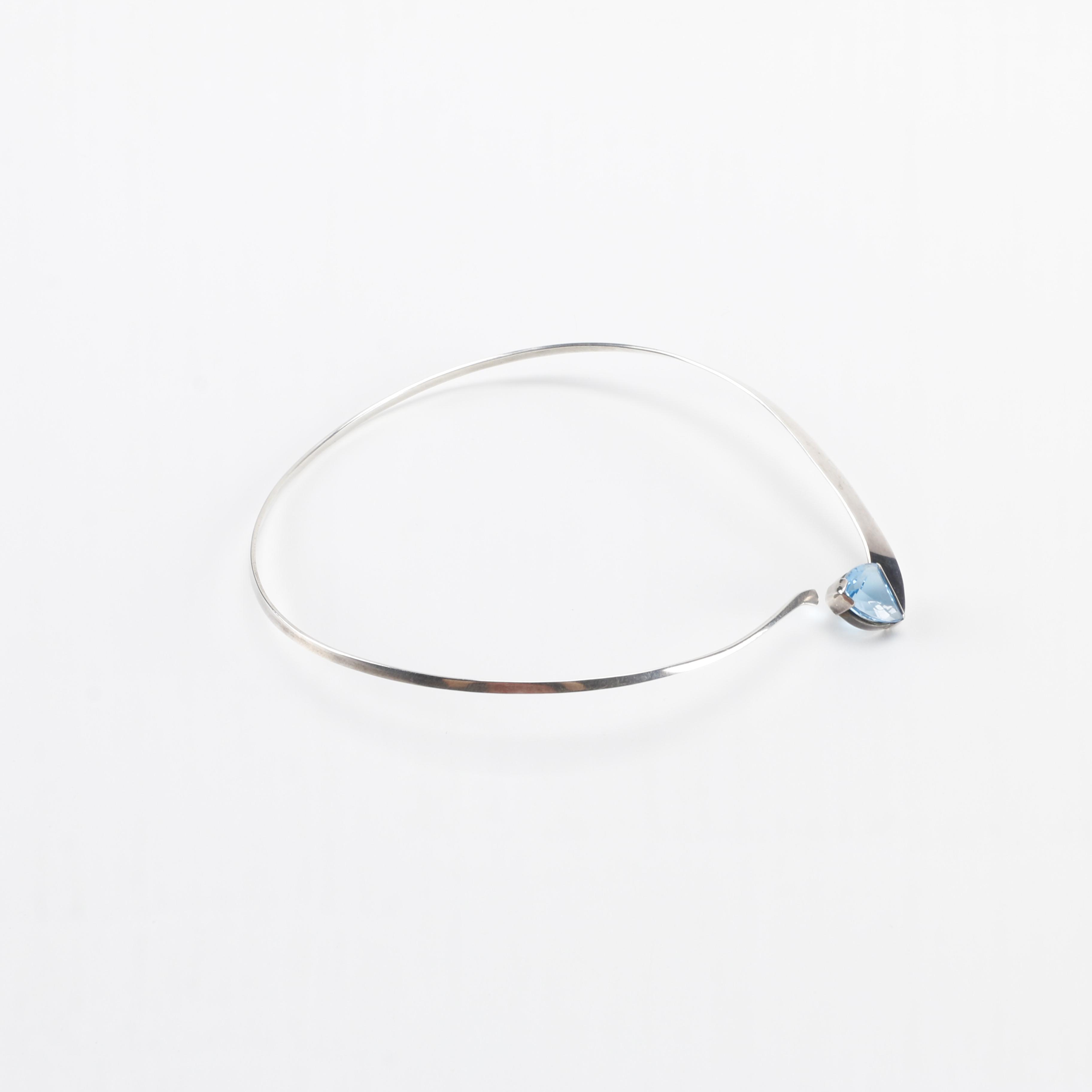 Hans Stahr Sterling Silver Necklace With Topaz Stone