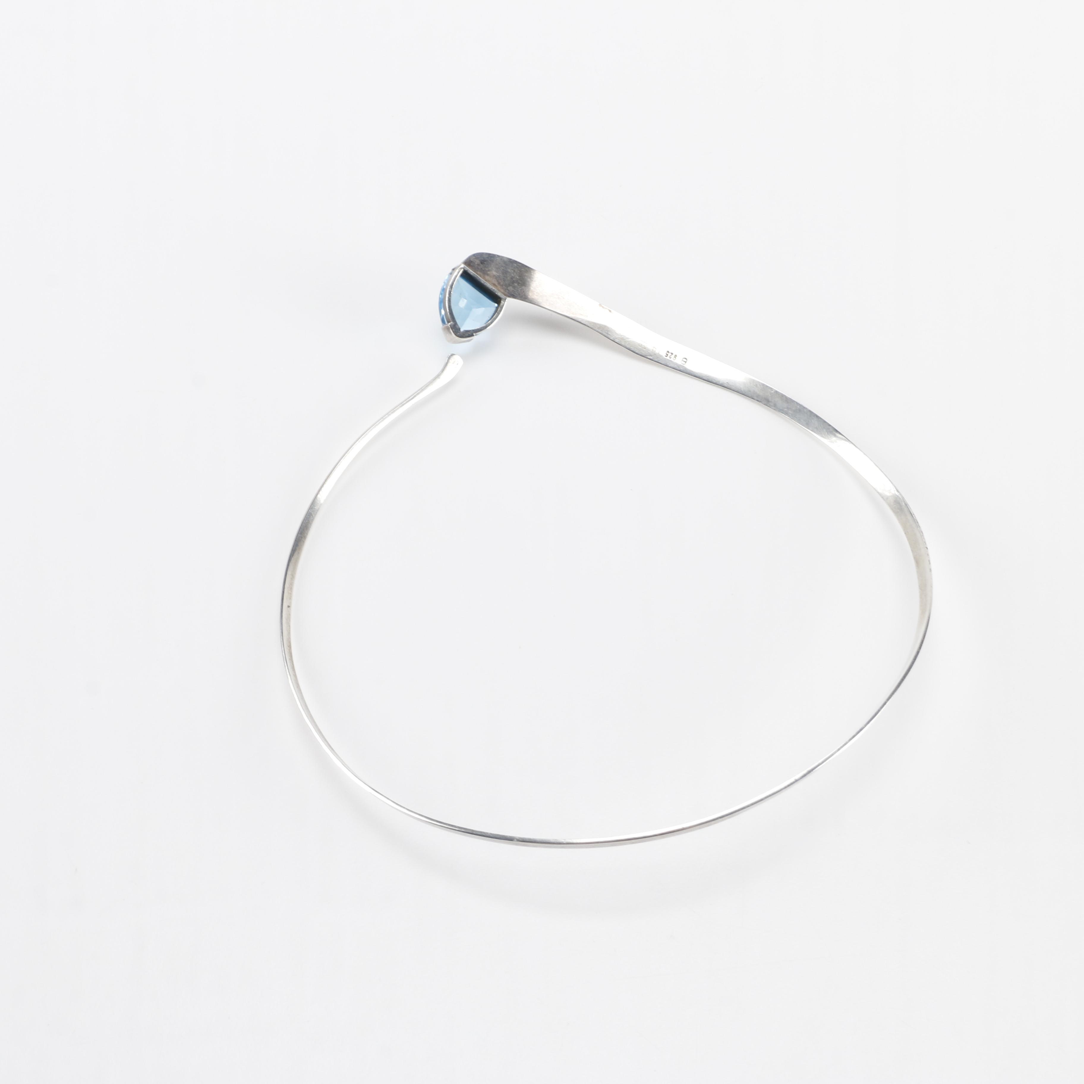 Hans Stahr Sterling Silver Necklace With Topaz Stone