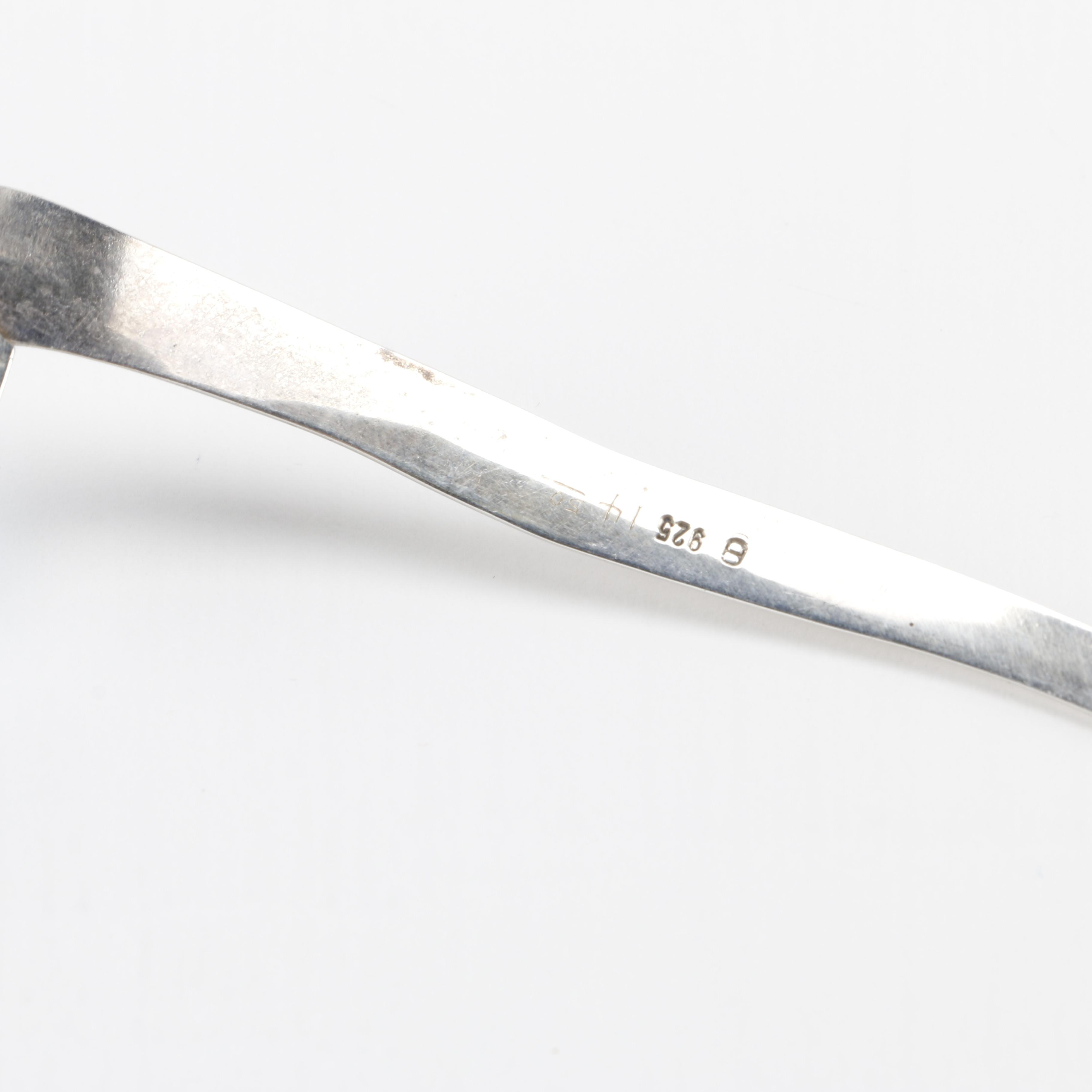 Hans Stahr Sterling Silver Necklace With Topaz Stone