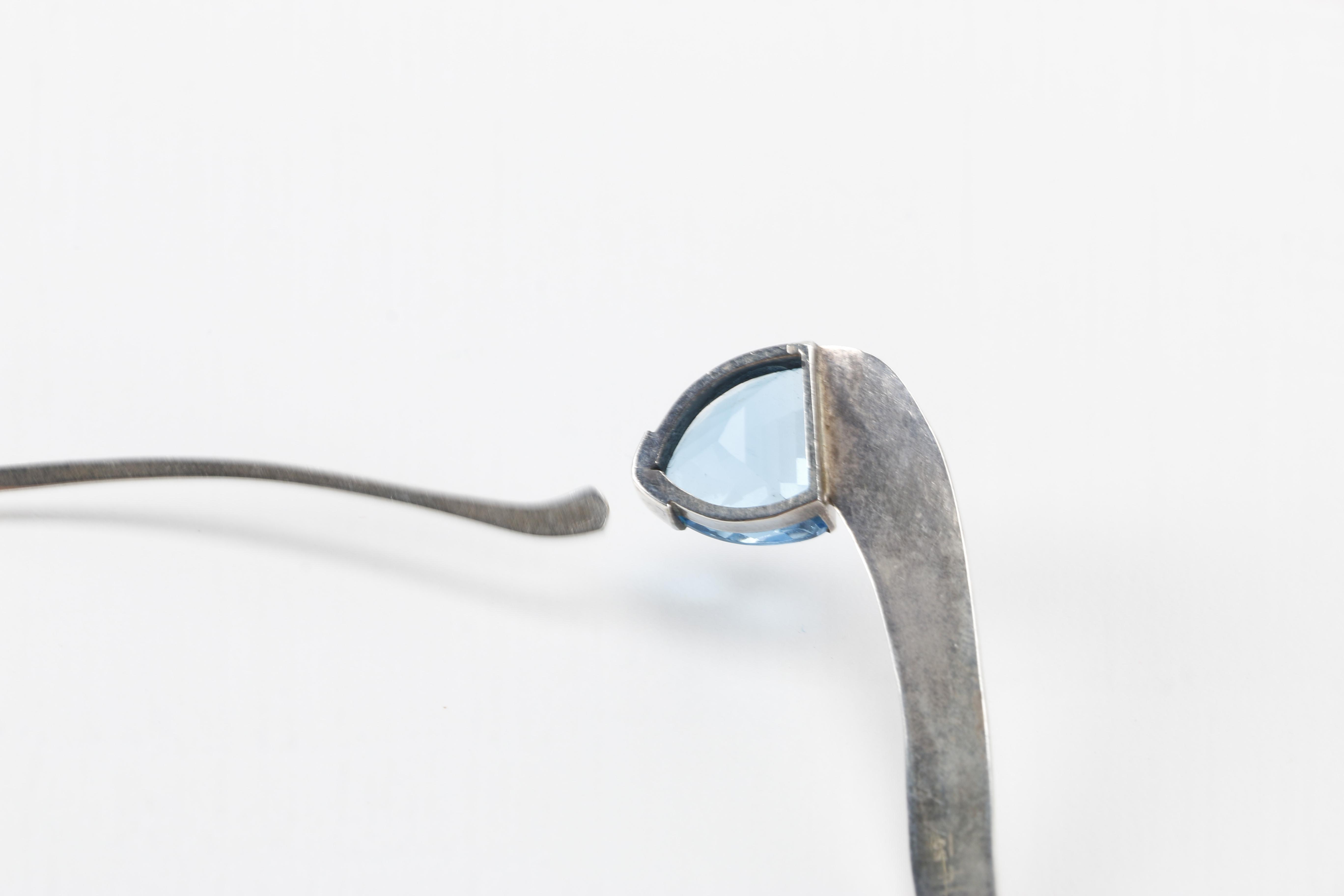 Hans Stahr Sterling Silver Necklace With Topaz Stone