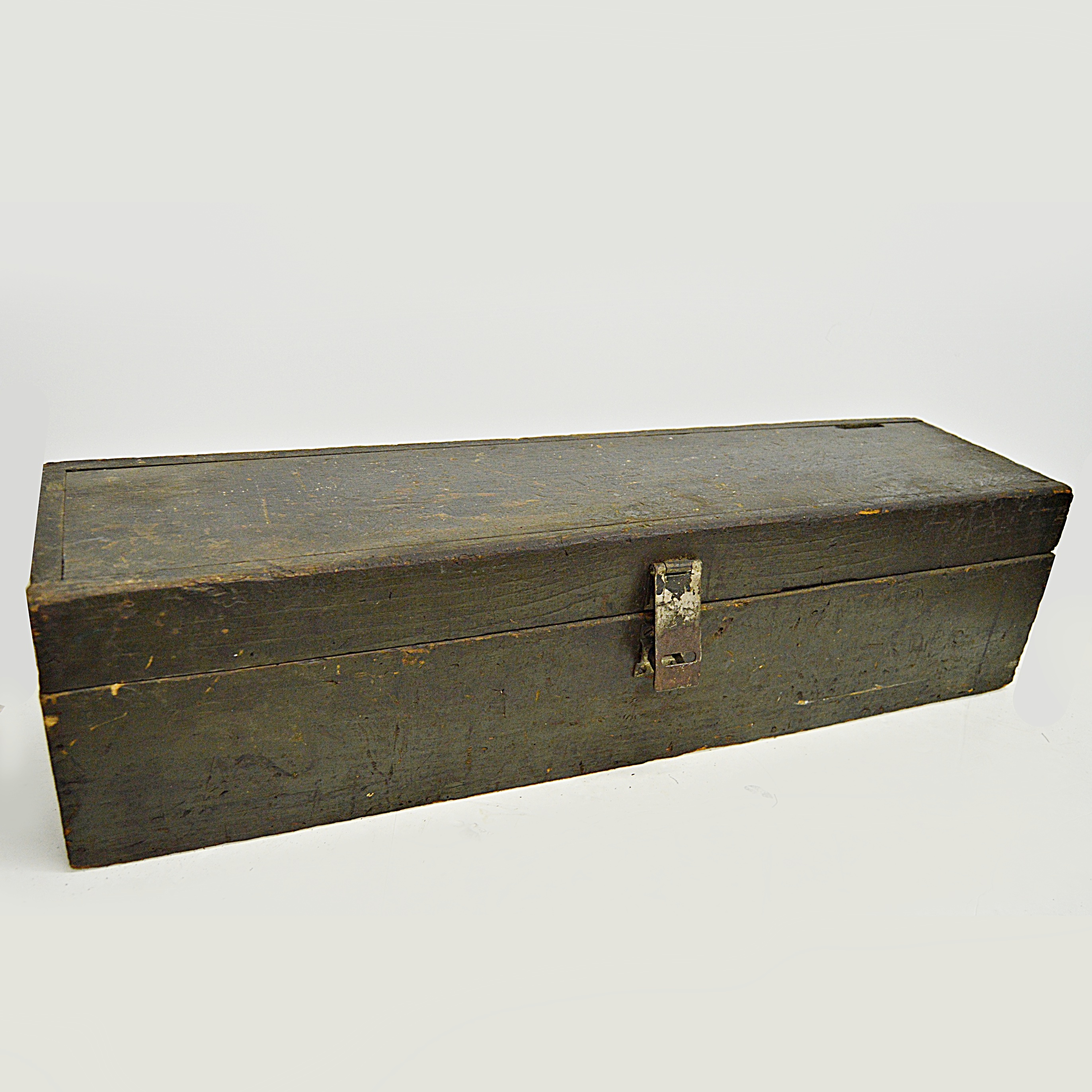 Vintage Painted Wood Toolbox with Tools