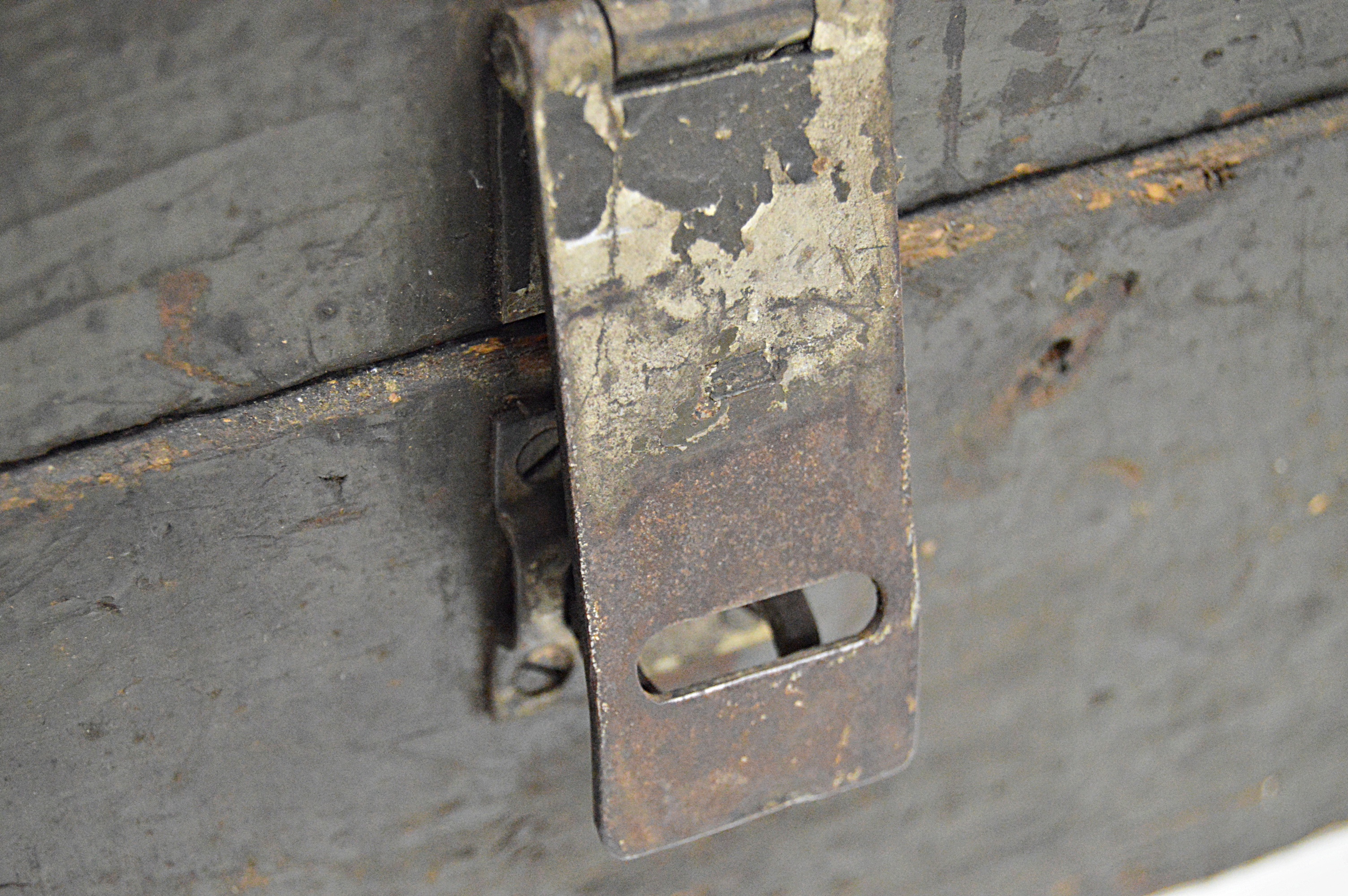 Vintage Painted Wood Toolbox with Tools