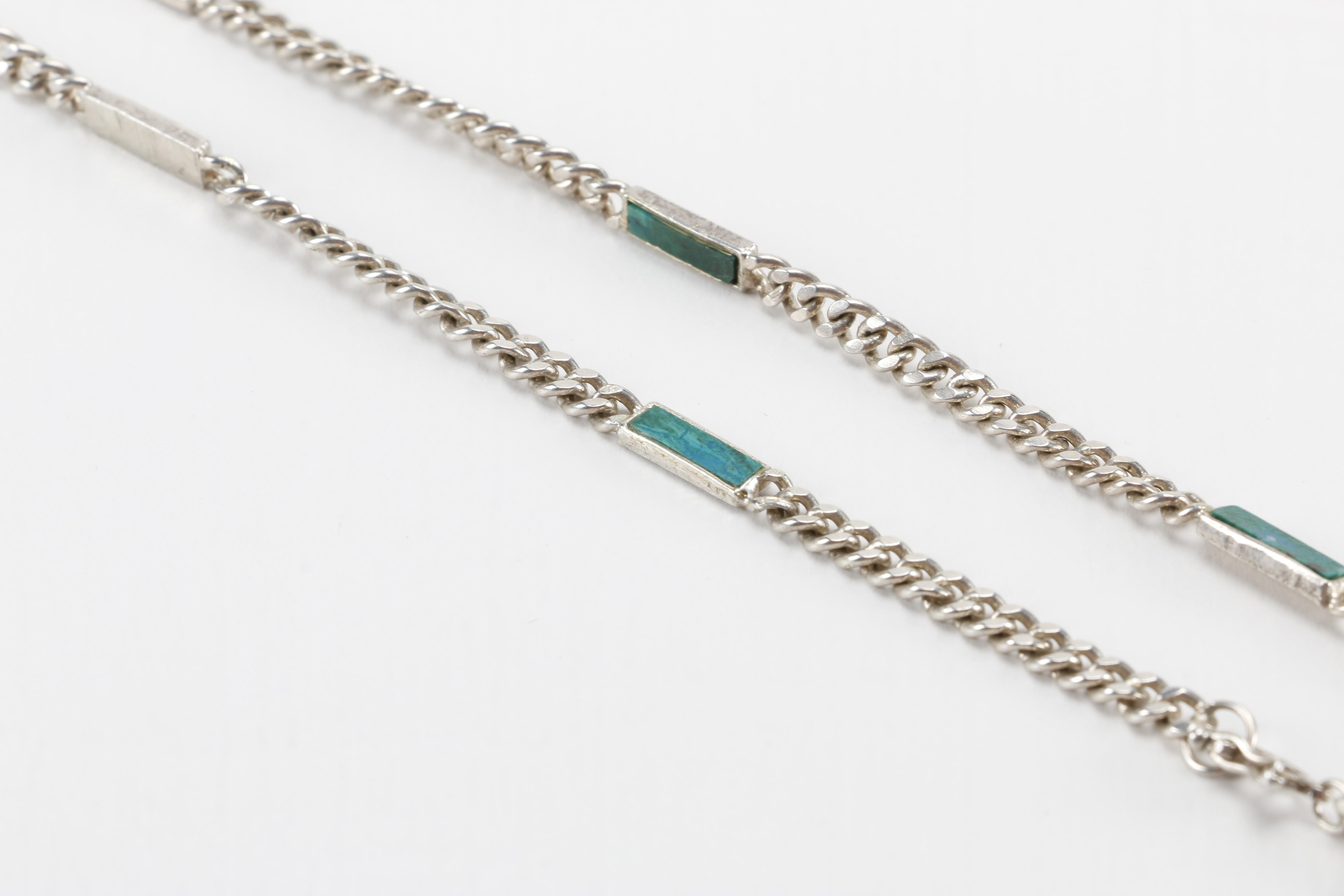 Sterling and Stone Jewelry Including Azurmalachite Pendant Necklace