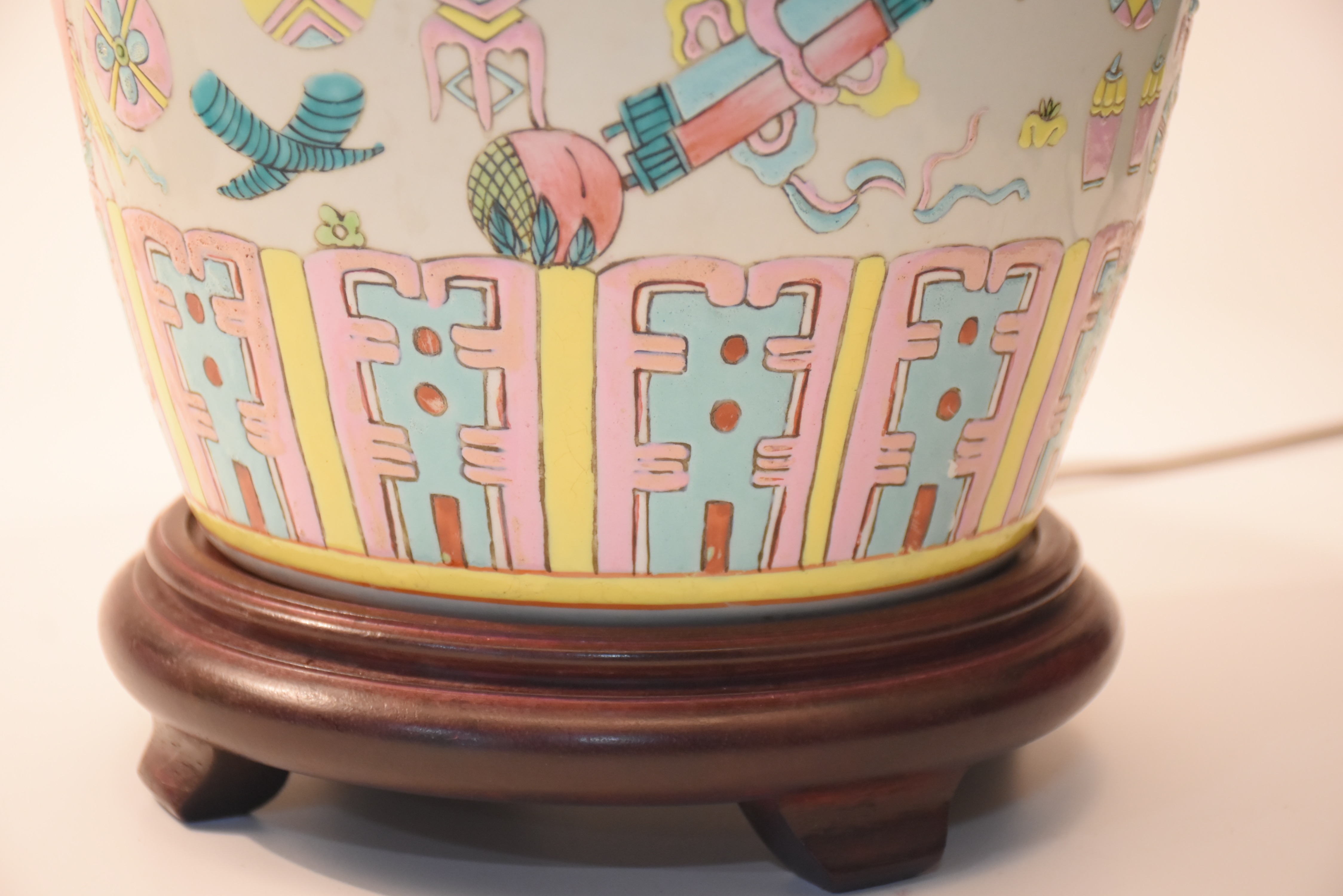 Pair of Vintage Ceramic Chinese Ginger Jar Lamps