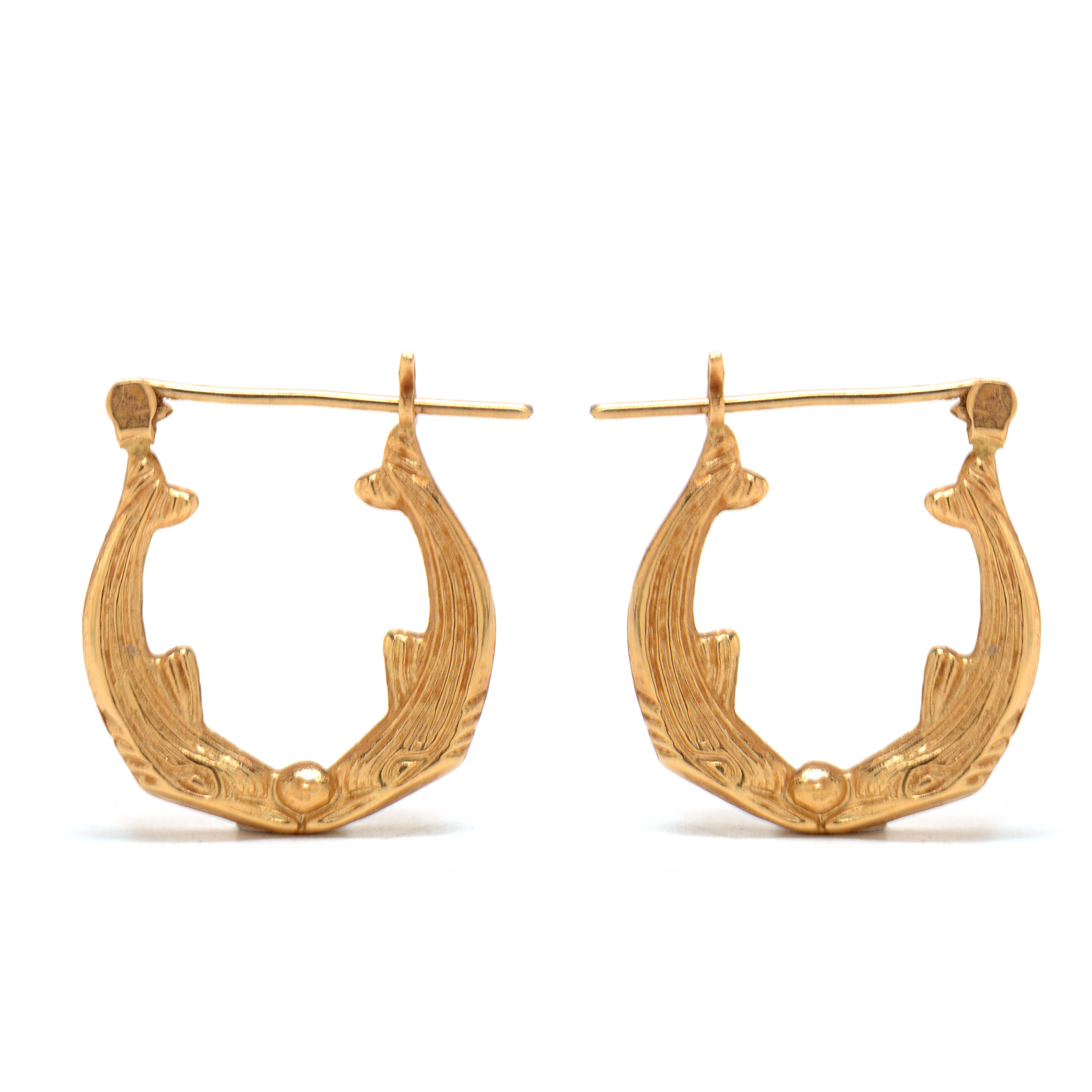 Two Pair of 14K Yellow Gold Pierced Hoop Earrings