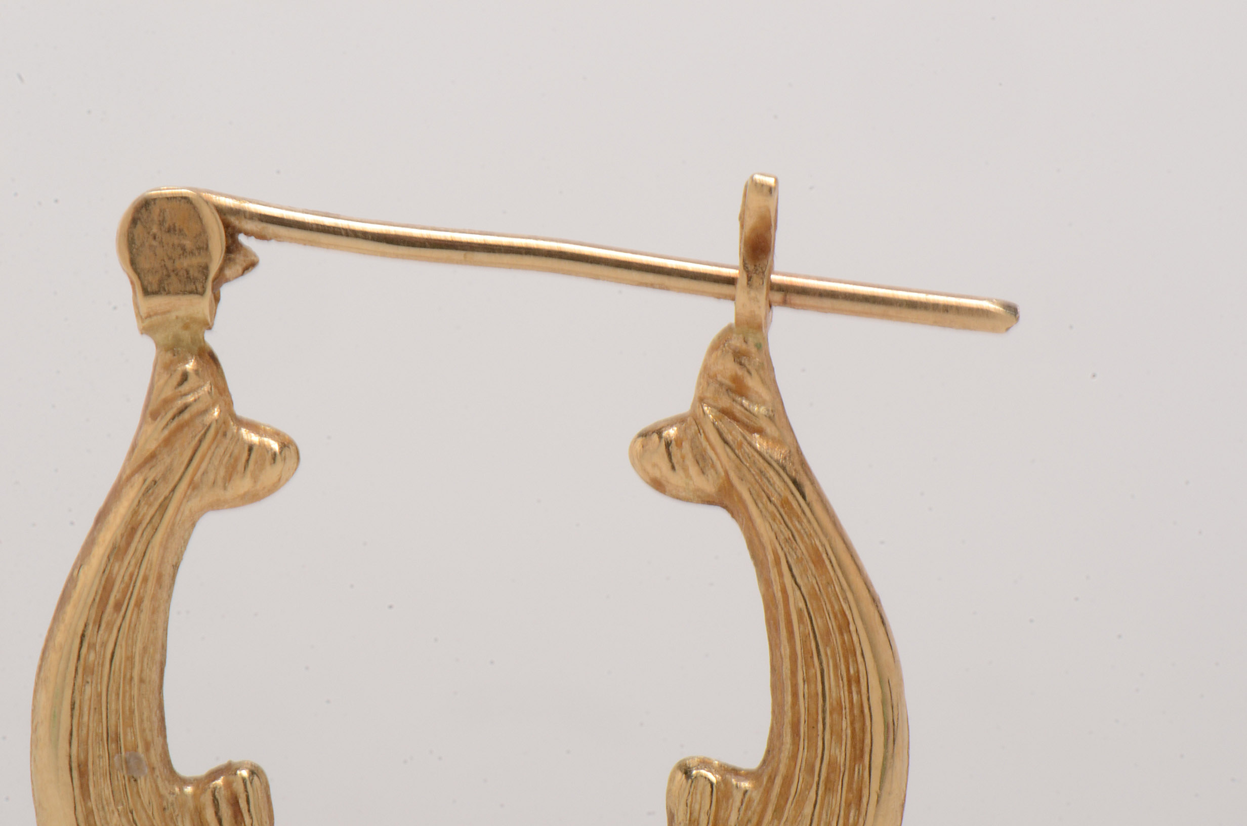 Two Pair of 14K Yellow Gold Pierced Hoop Earrings