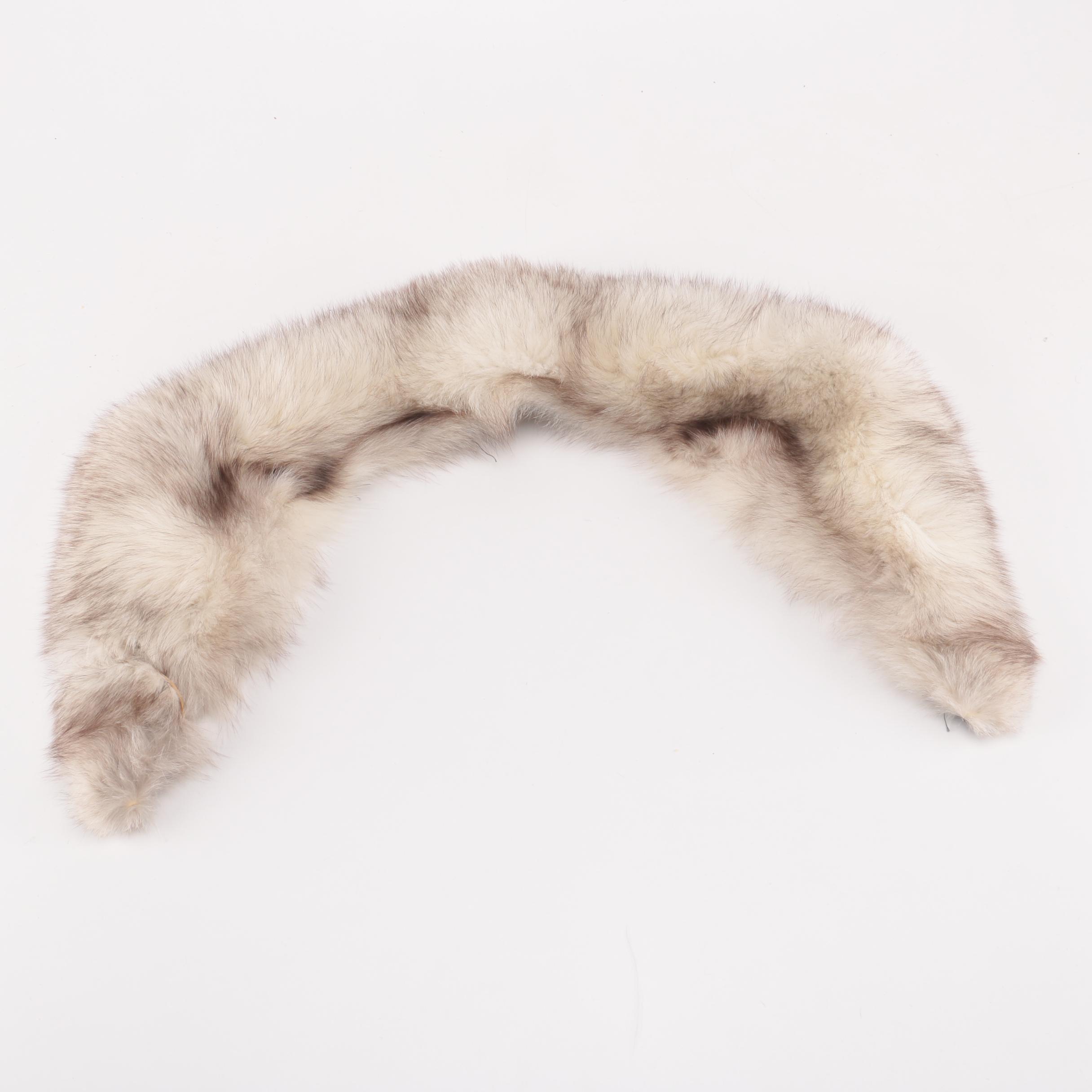 White Fox Fur Collar Scarf