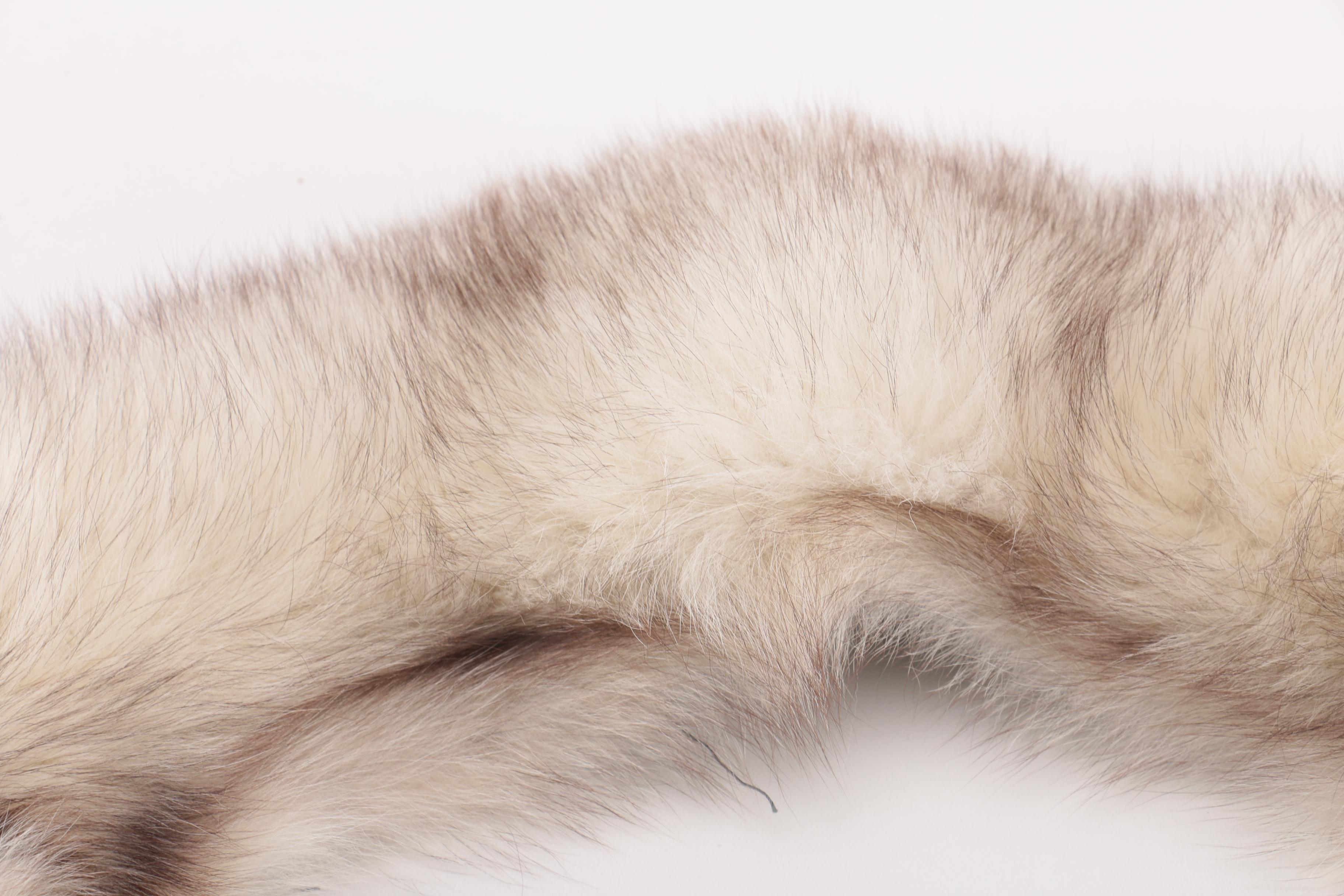 White Fox Fur Collar Scarf