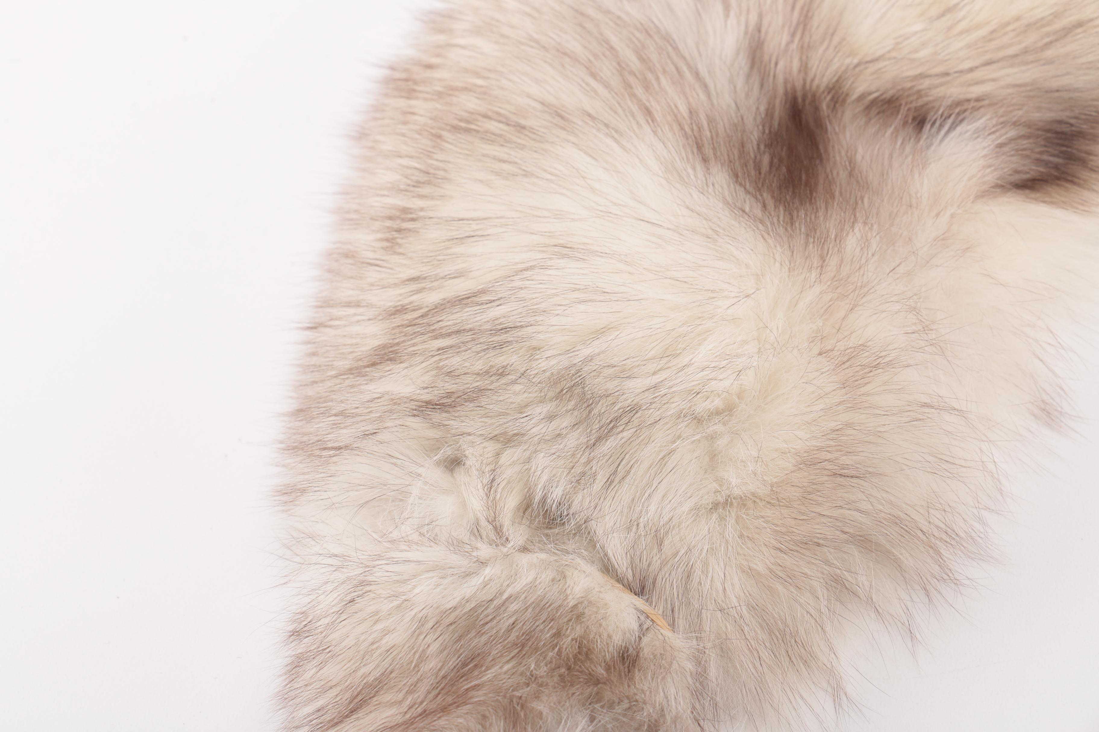 White Fox Fur Collar Scarf