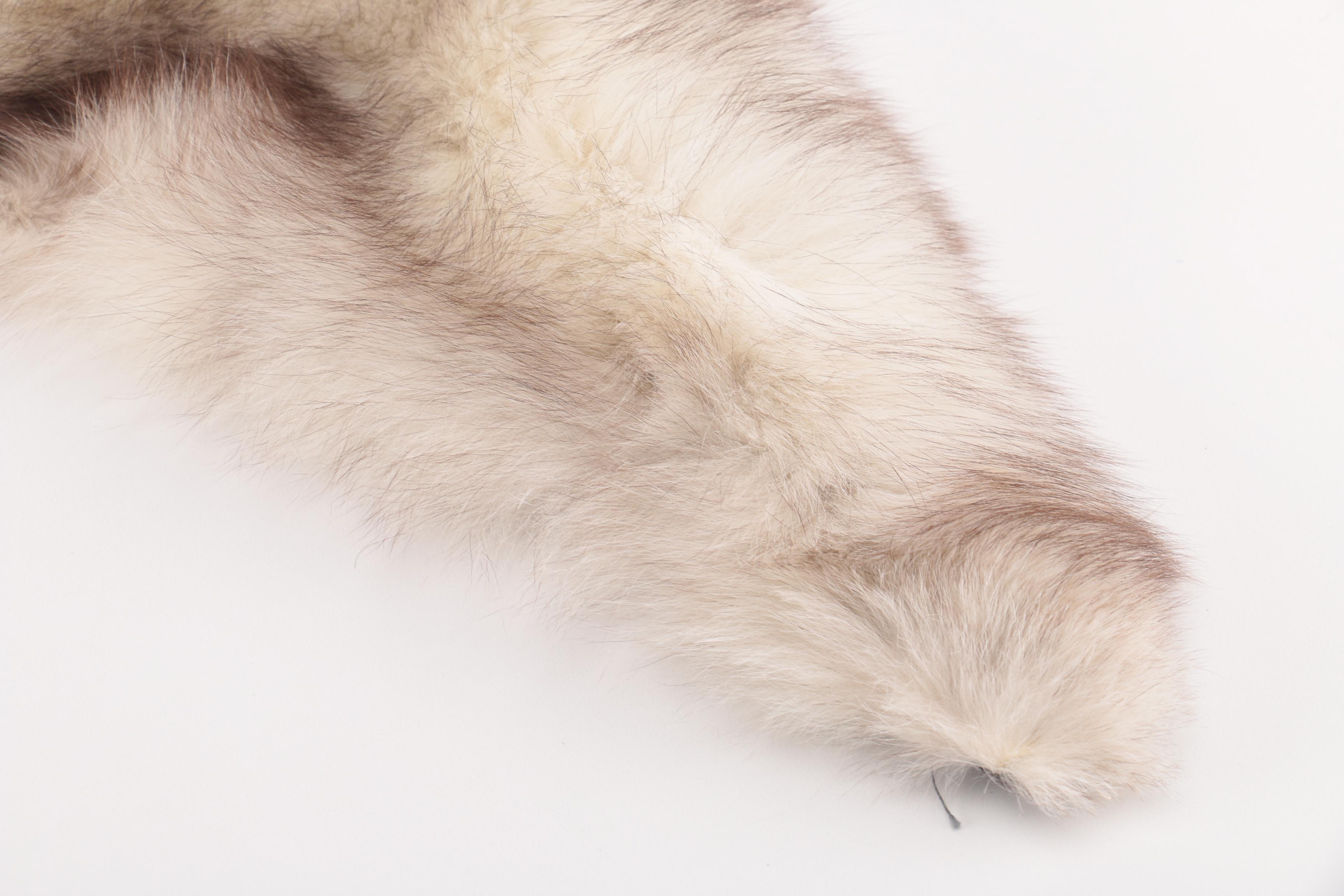 White Fox Fur Collar Scarf