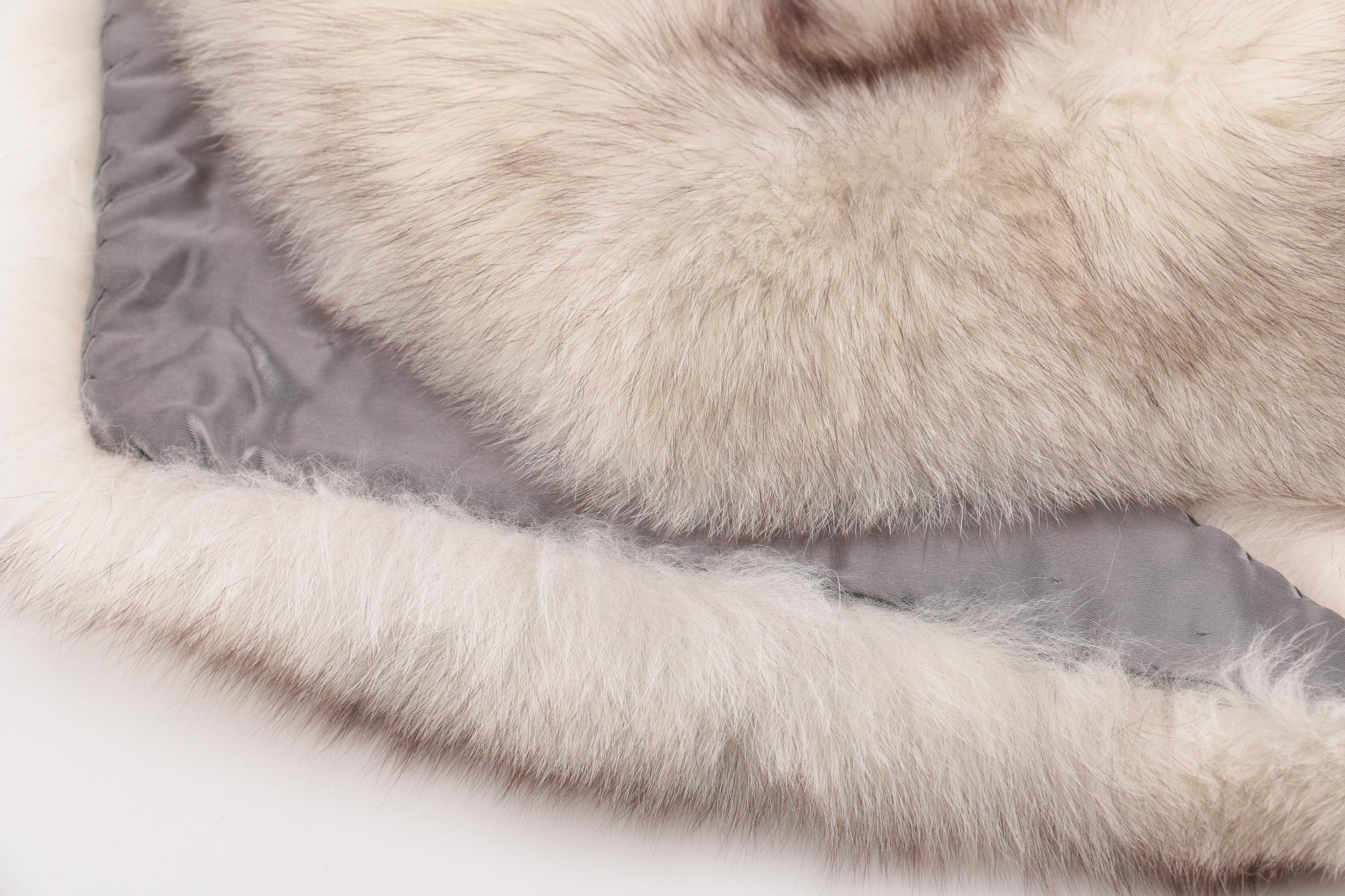 White Fox Fur Collar Scarf