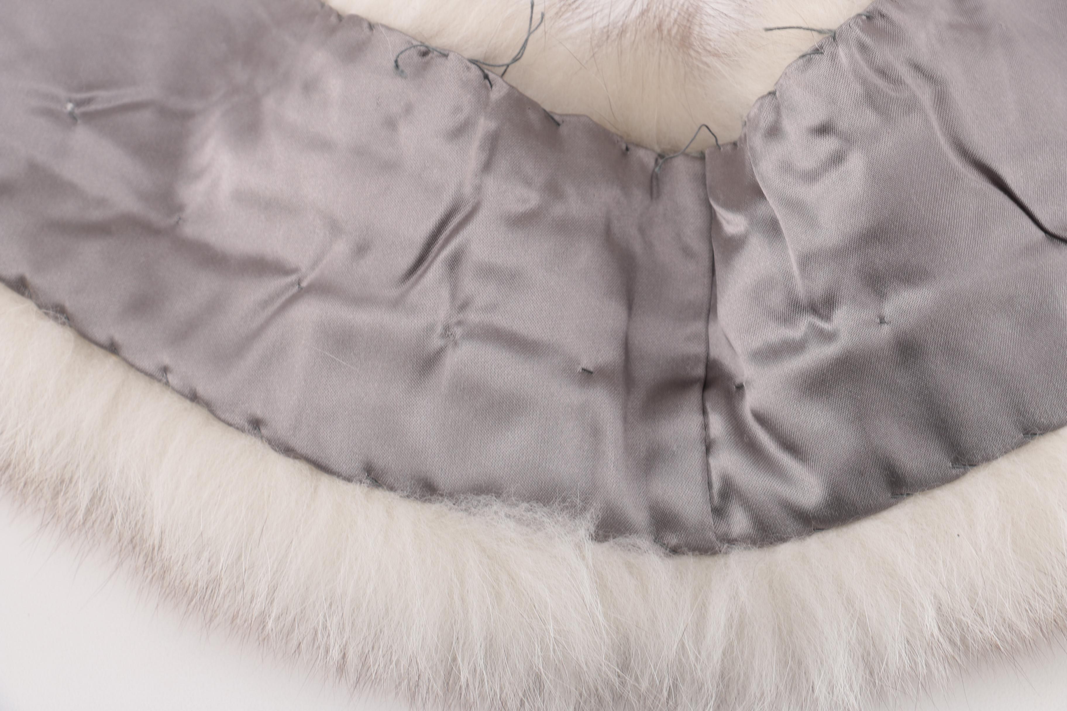 White Fox Fur Collar Scarf