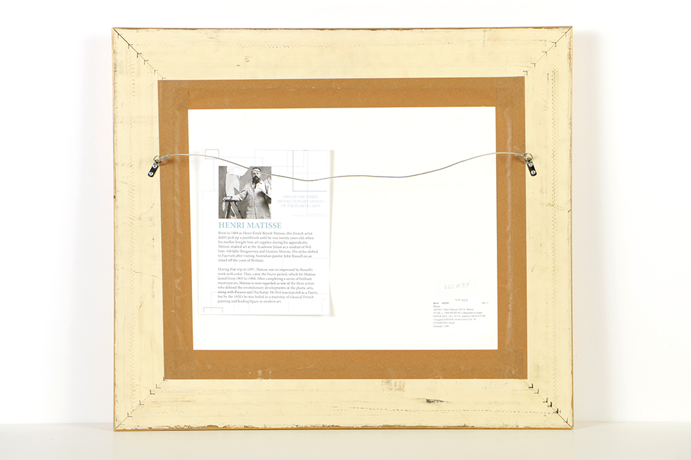 After Henri Matisse Lithograph Print on Paper "Le Bateau"